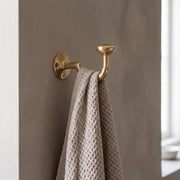 Solid Unlacquered Brass Round Wall Hook