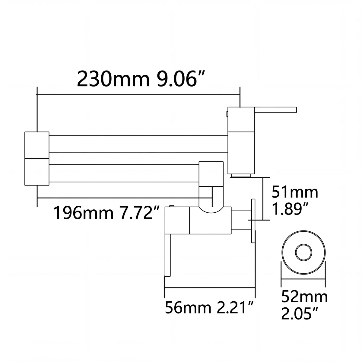 Lino Double Joint Pot Filler technical document 1