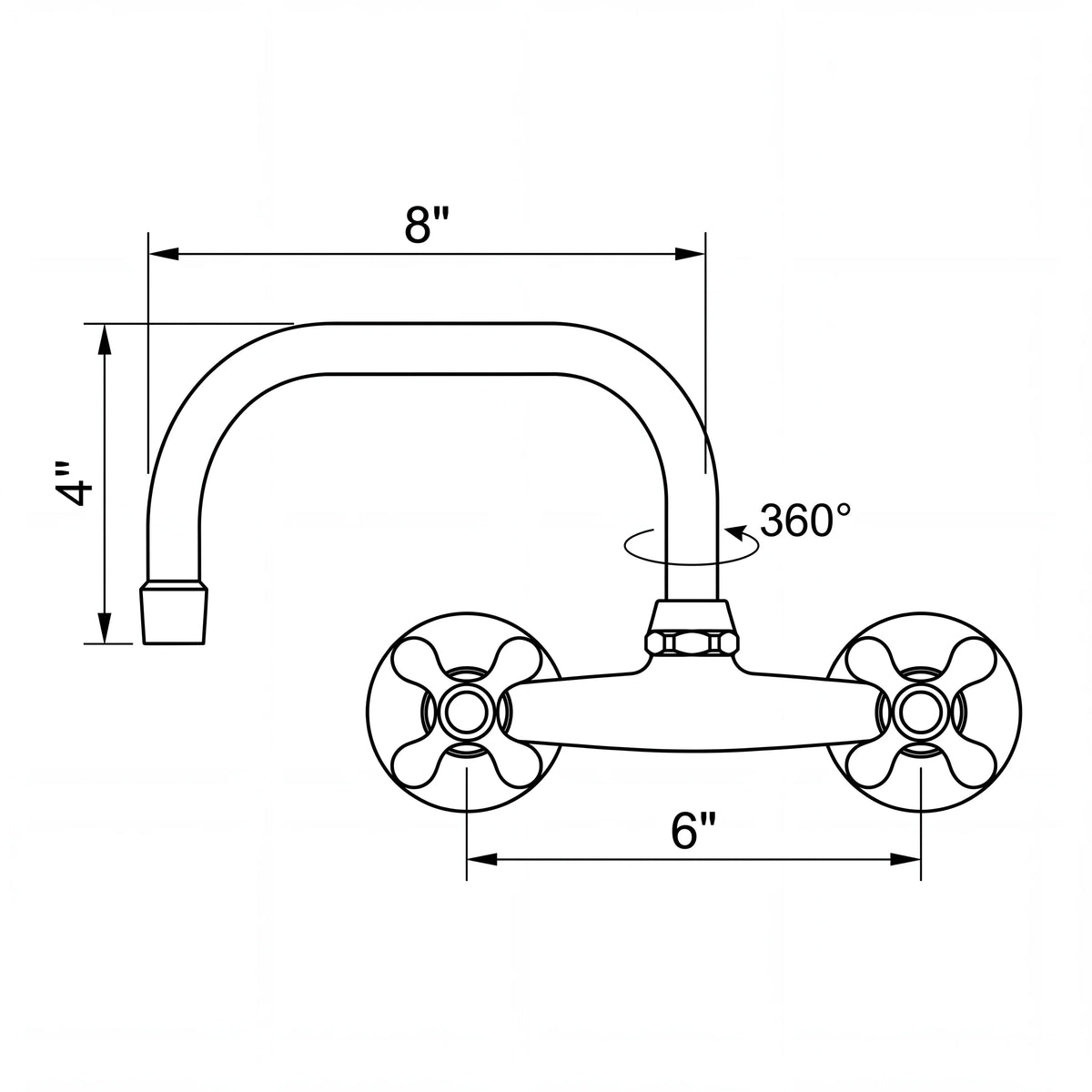 Arko 2-Hole Wall Mount Bathroom Faucet technical document 1