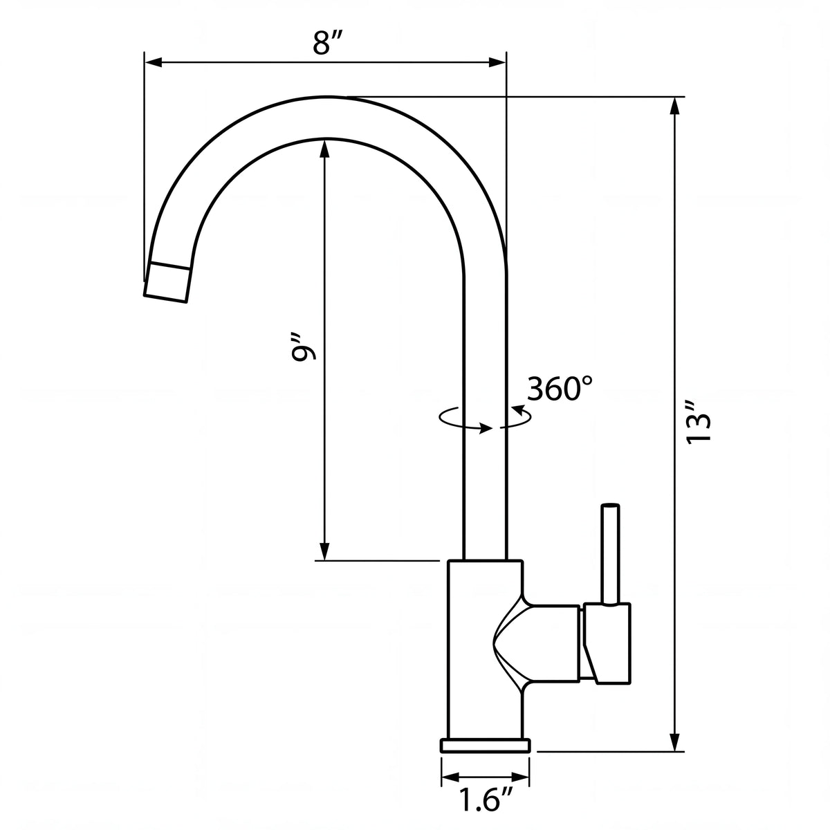 Luno Kitchen Faucet technical document 1