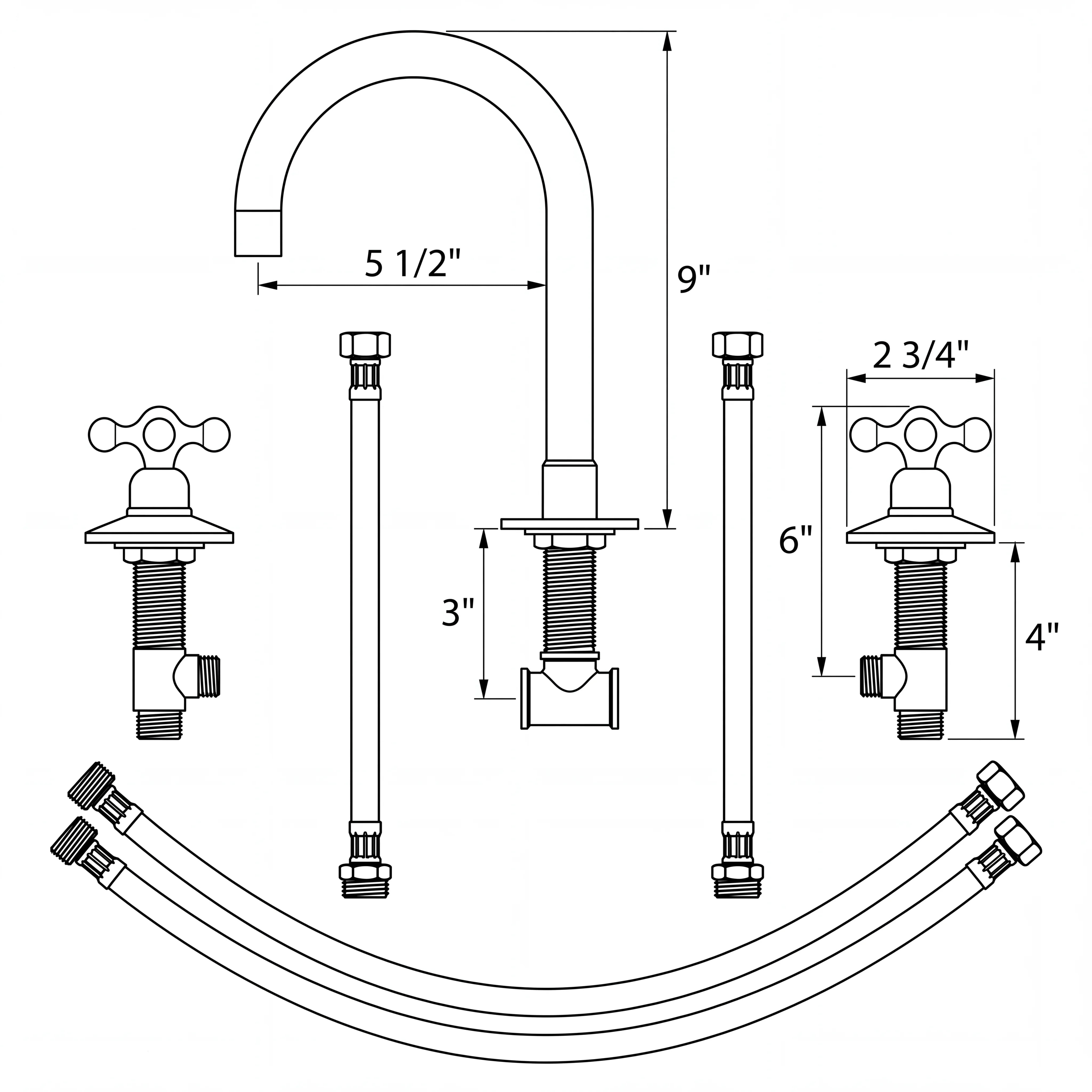 Lumi Widespread Bathroom Faucet