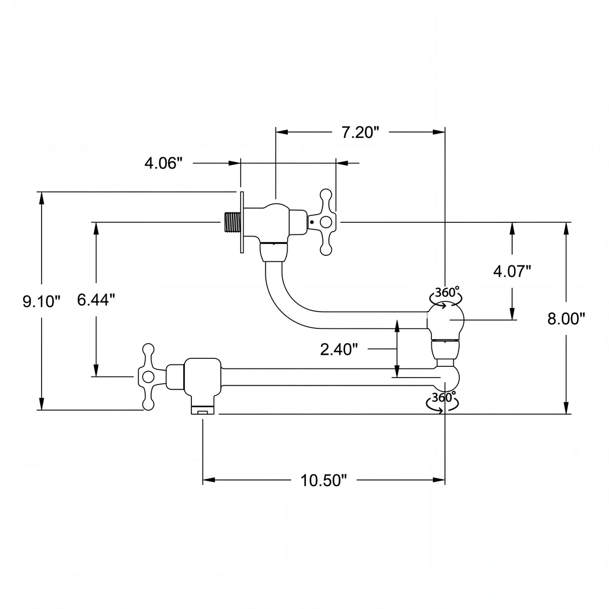 Grifo de pared Kaldo para llenar ollas technical document 1