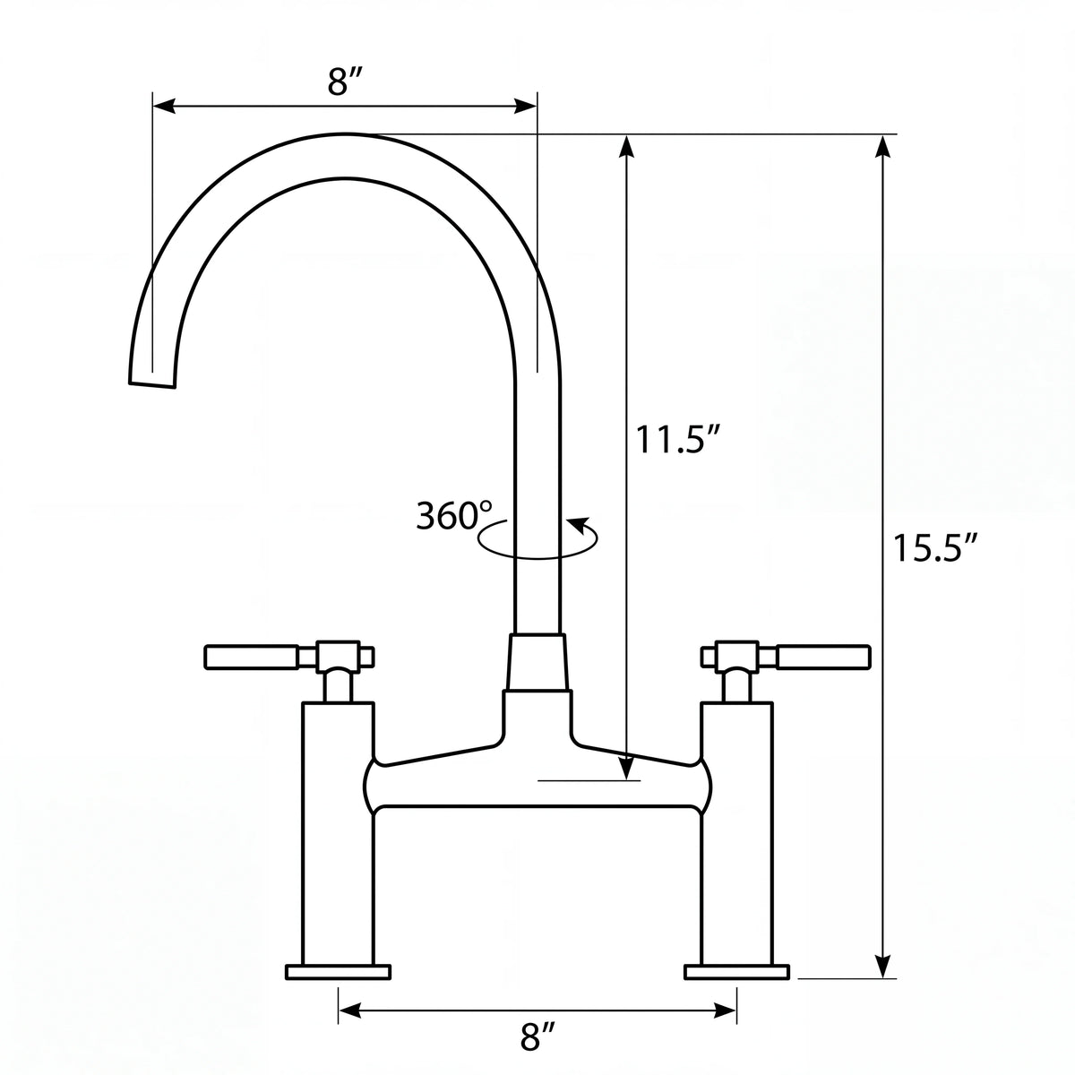 Leva Brass Bridge Faucet technical document 1