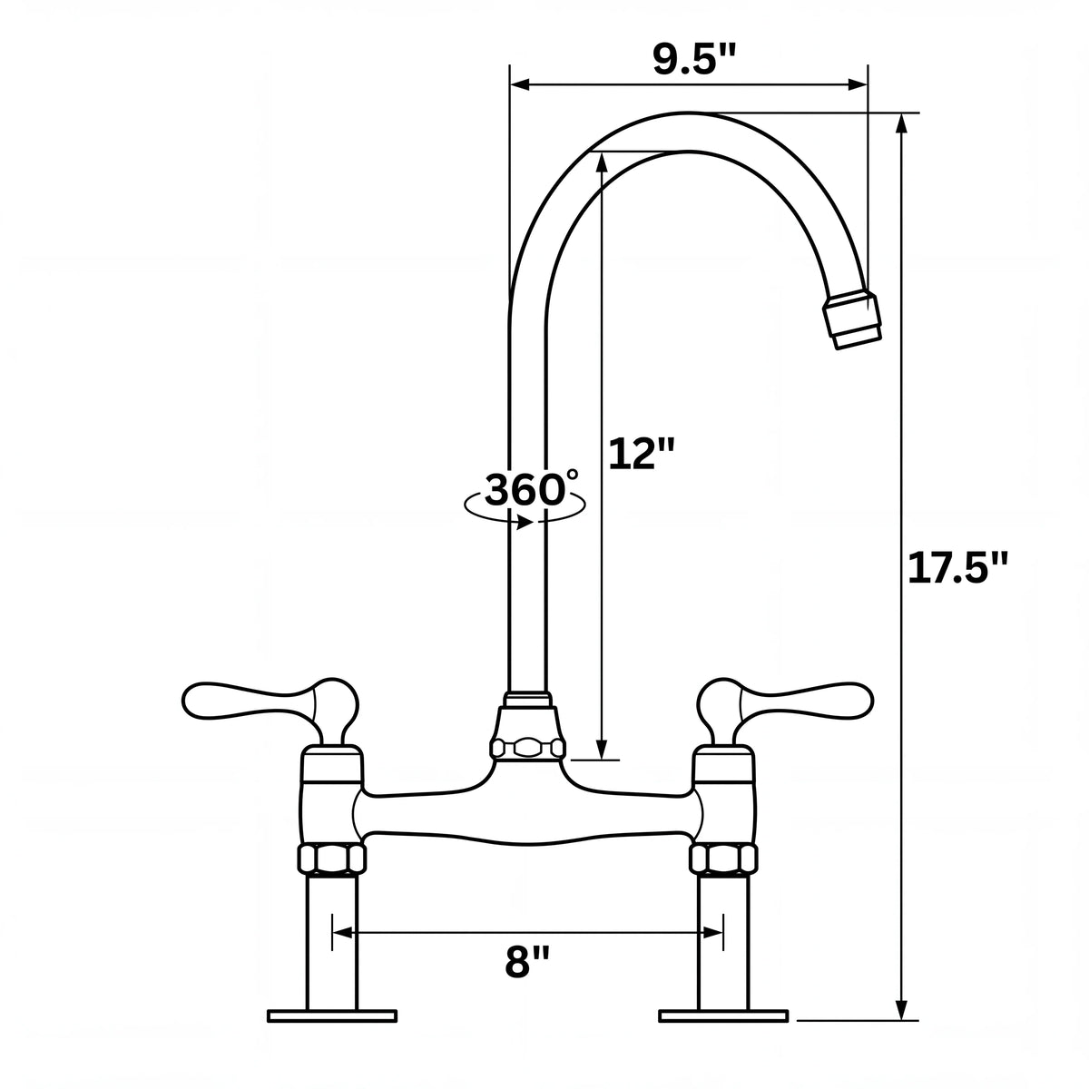 Lora Brass Bridge Faucet technical document 1