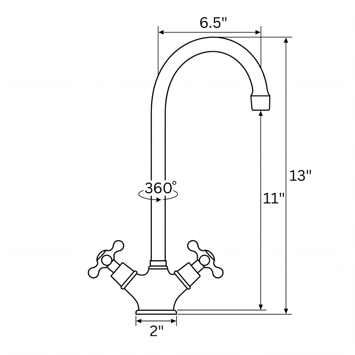 Duo Single Hole Bathroom Faucet technical document 1