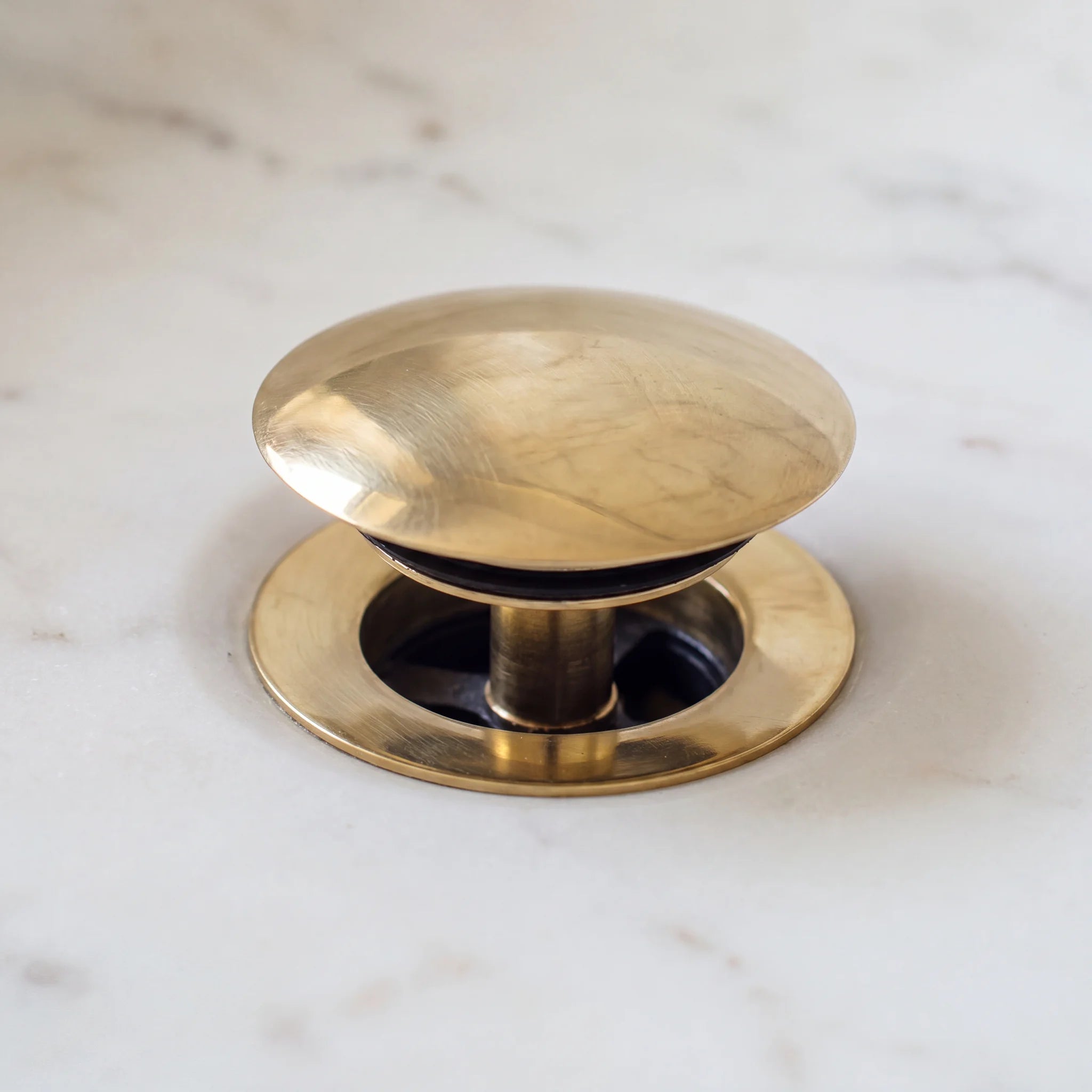Solid Unlacquered Brass Pop-Up Drain