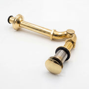 Solid Unlacquered Brass P-Trap & Push-Up Pop-Up Drain