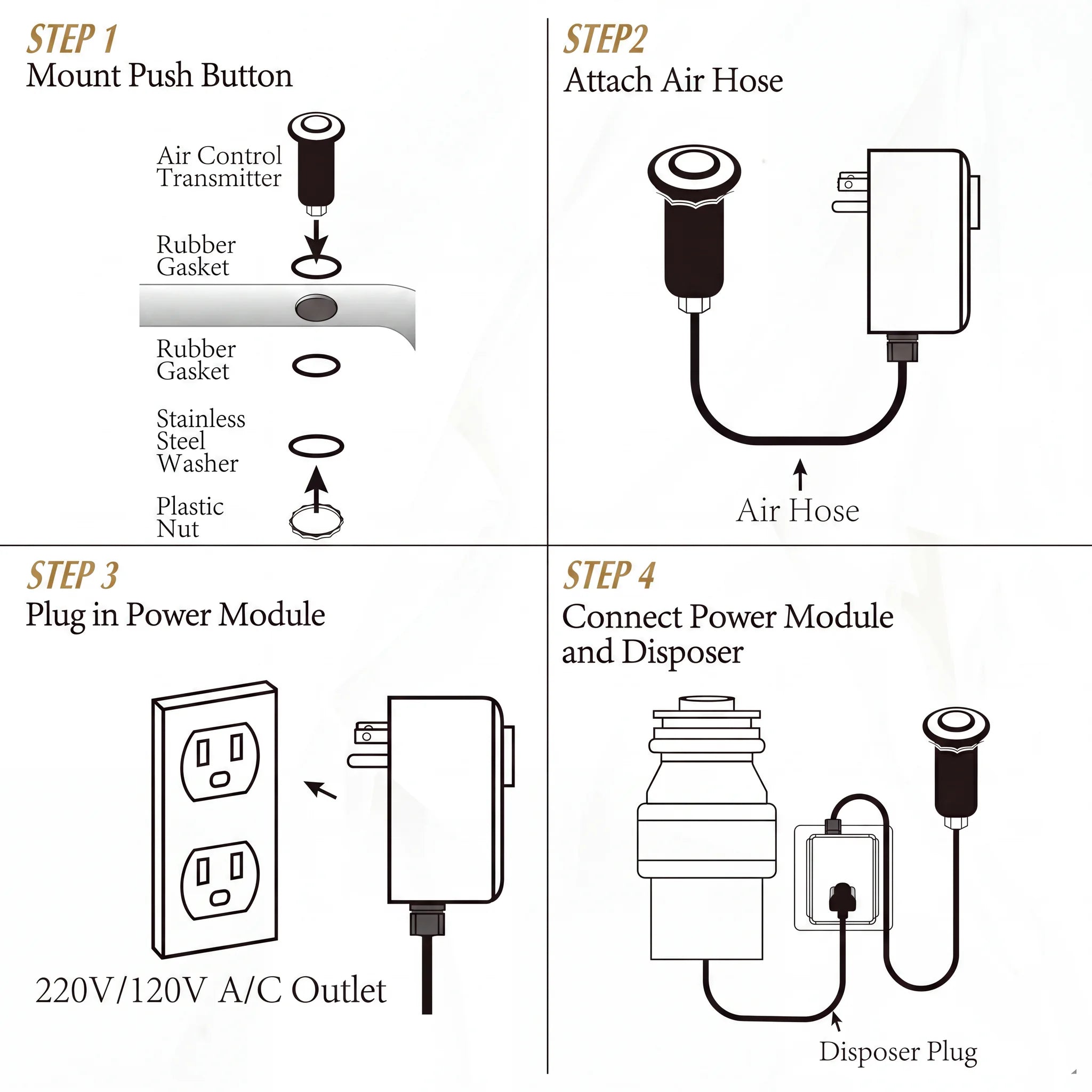 Unlacquered Brass Air Switch Kit