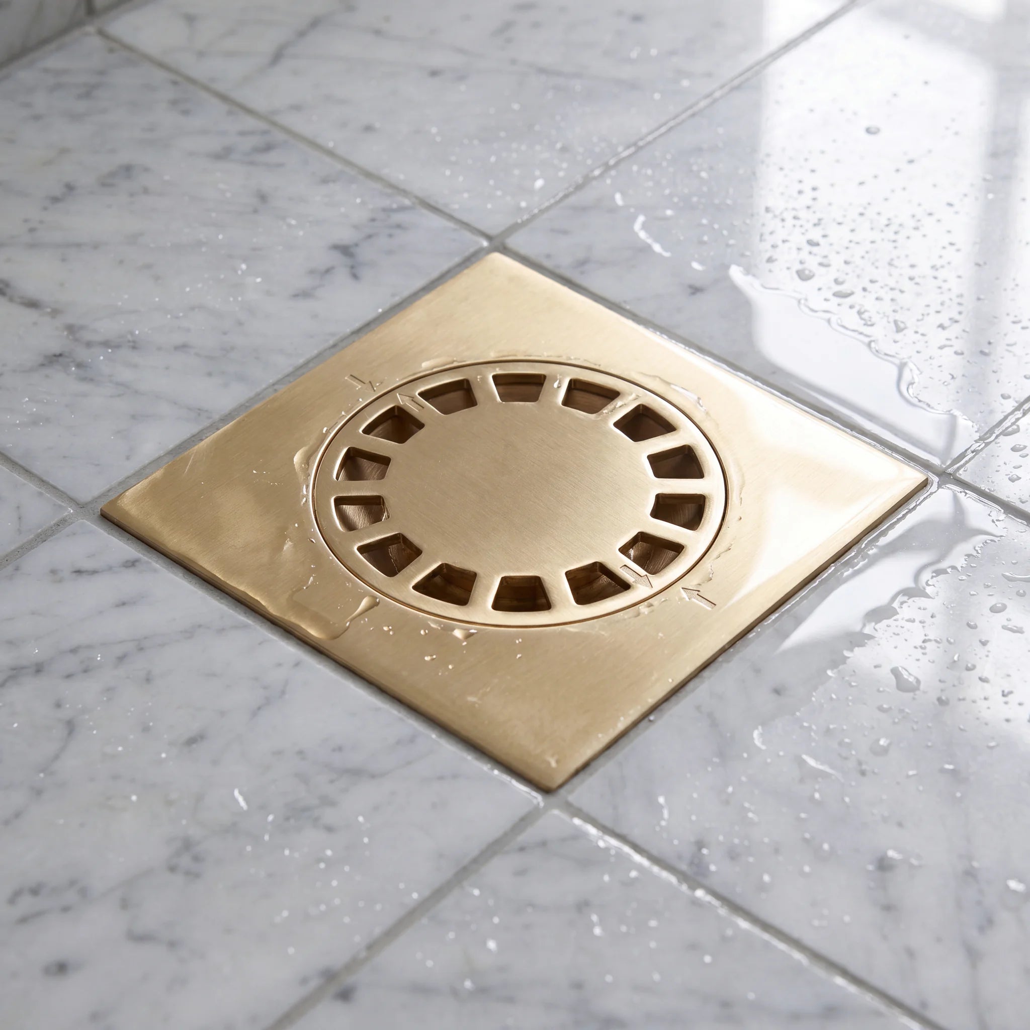 Unlacquered Brass Square Floor Drain