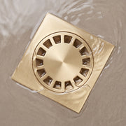 Unlacquered Brass Square Floor Drain