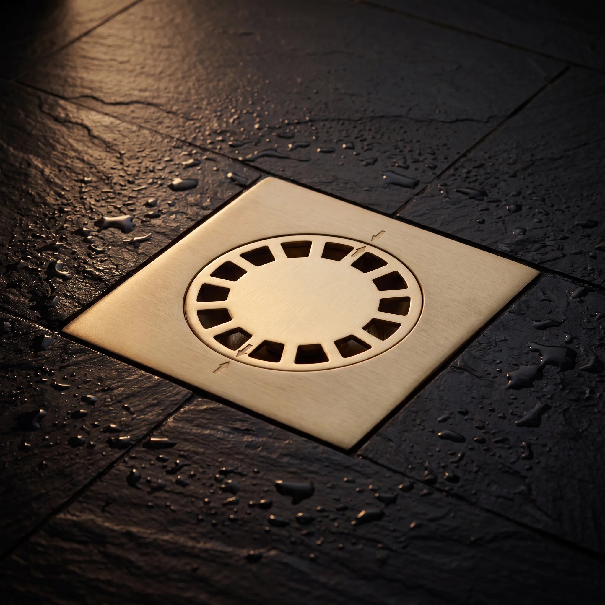 Unlacquered Brass Square Floor Drain