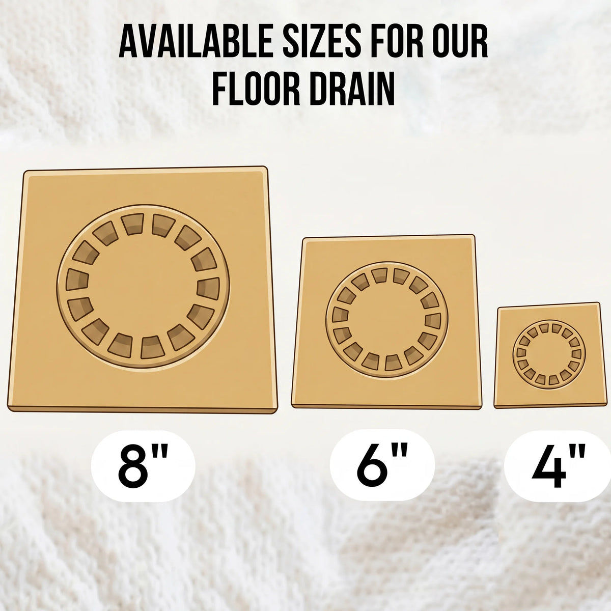 Unlacquered Brass Square Floor Drain technical document 1