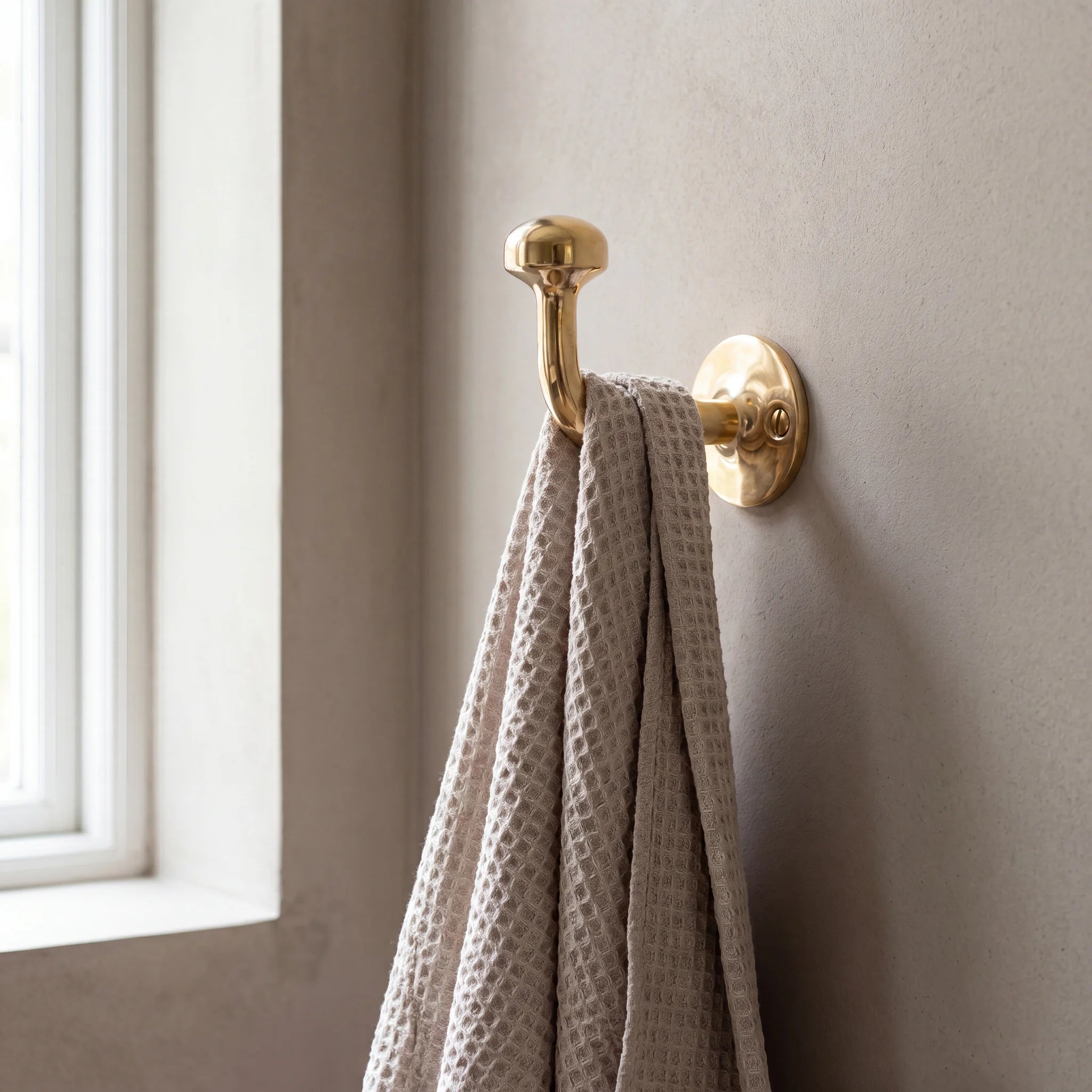 Solid Unlacquered Brass Wall Hook