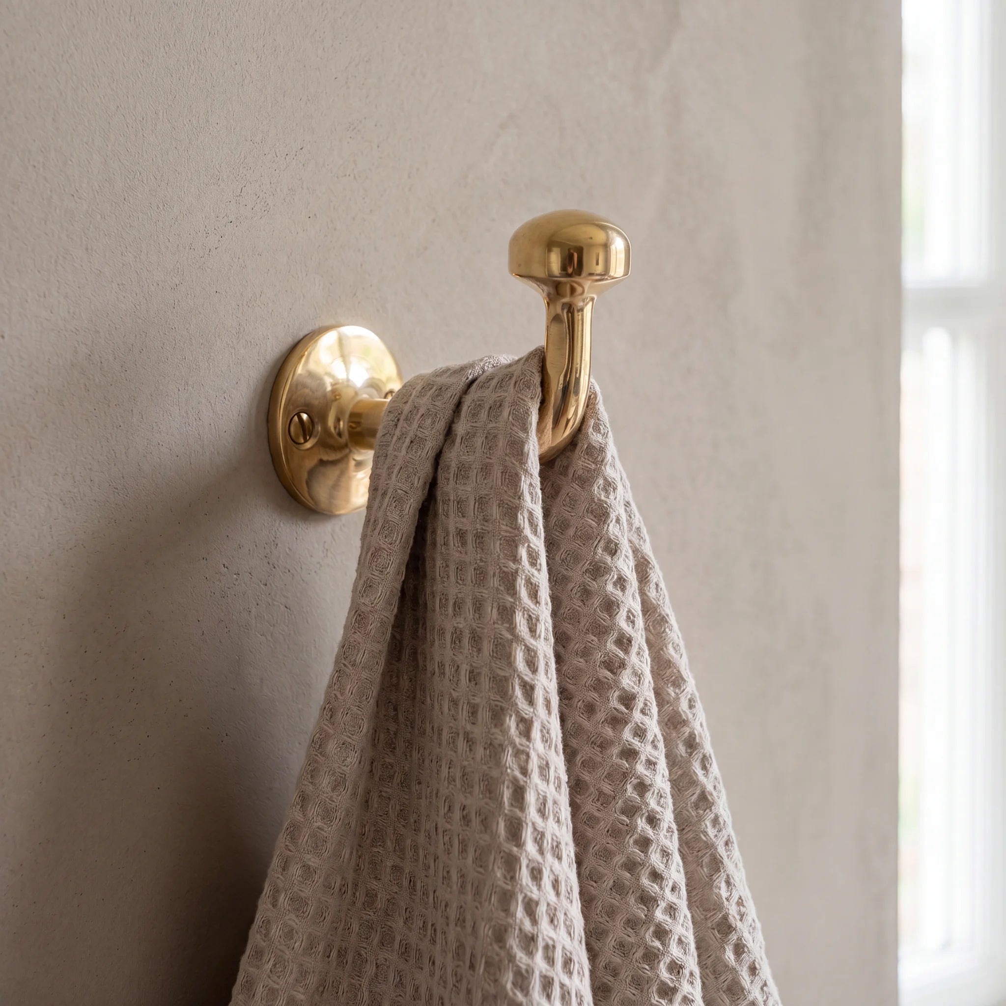Solid Unlacquered Brass Wall Hook
