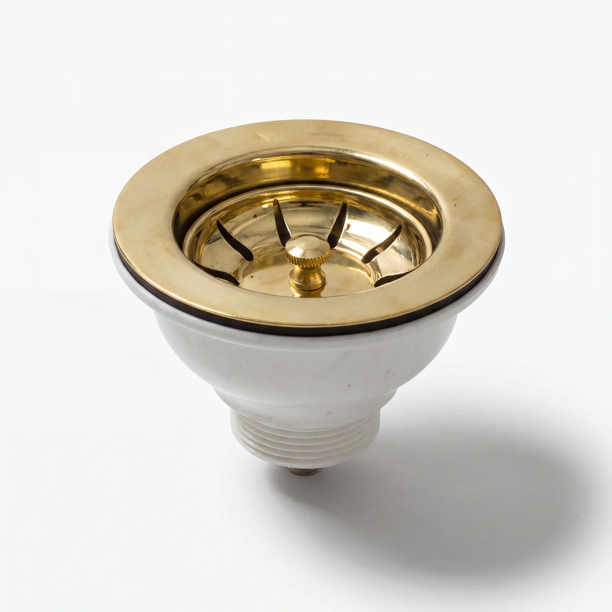Solid Unlacquered Brass & Copper Drop-In Sink Strainer