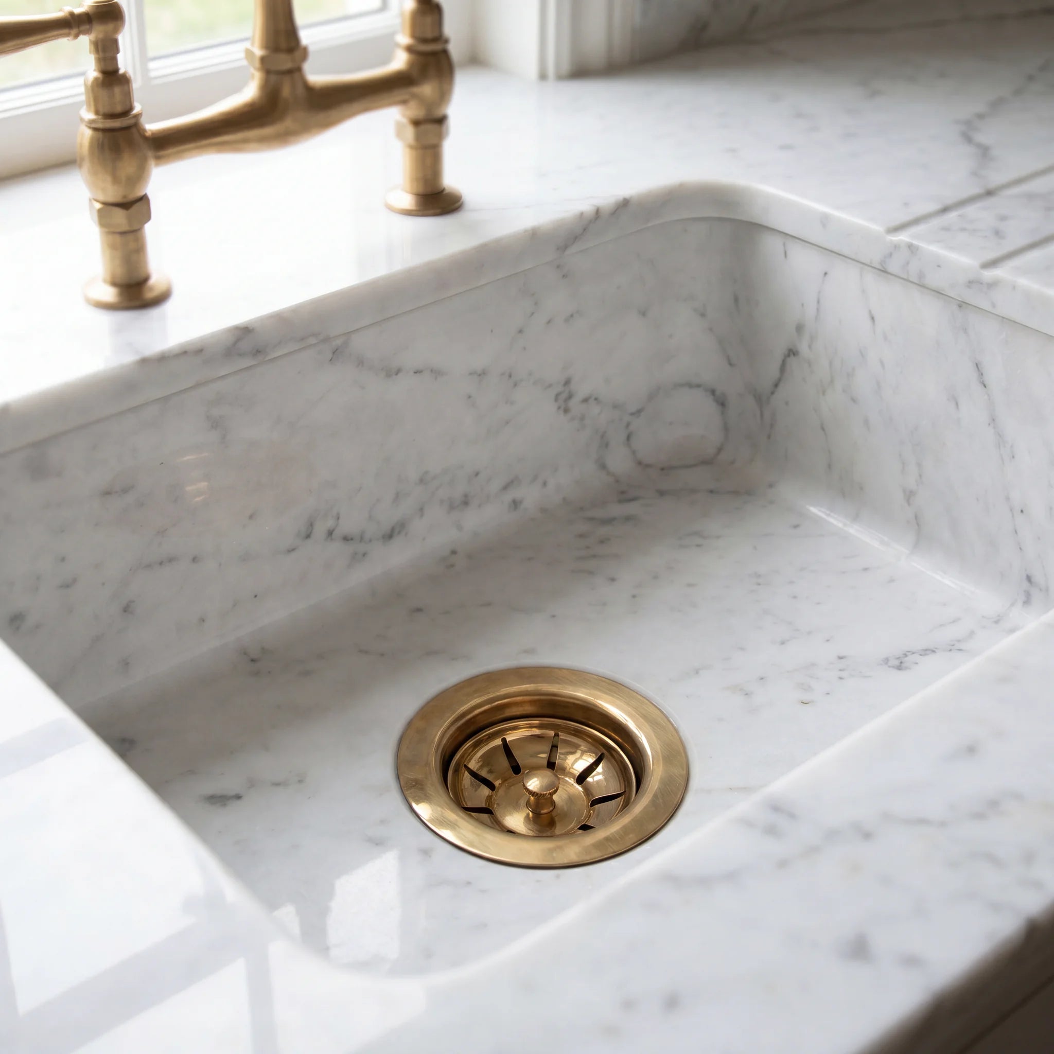 Solid Unlacquered Brass & Copper Drop-In Sink Strainer