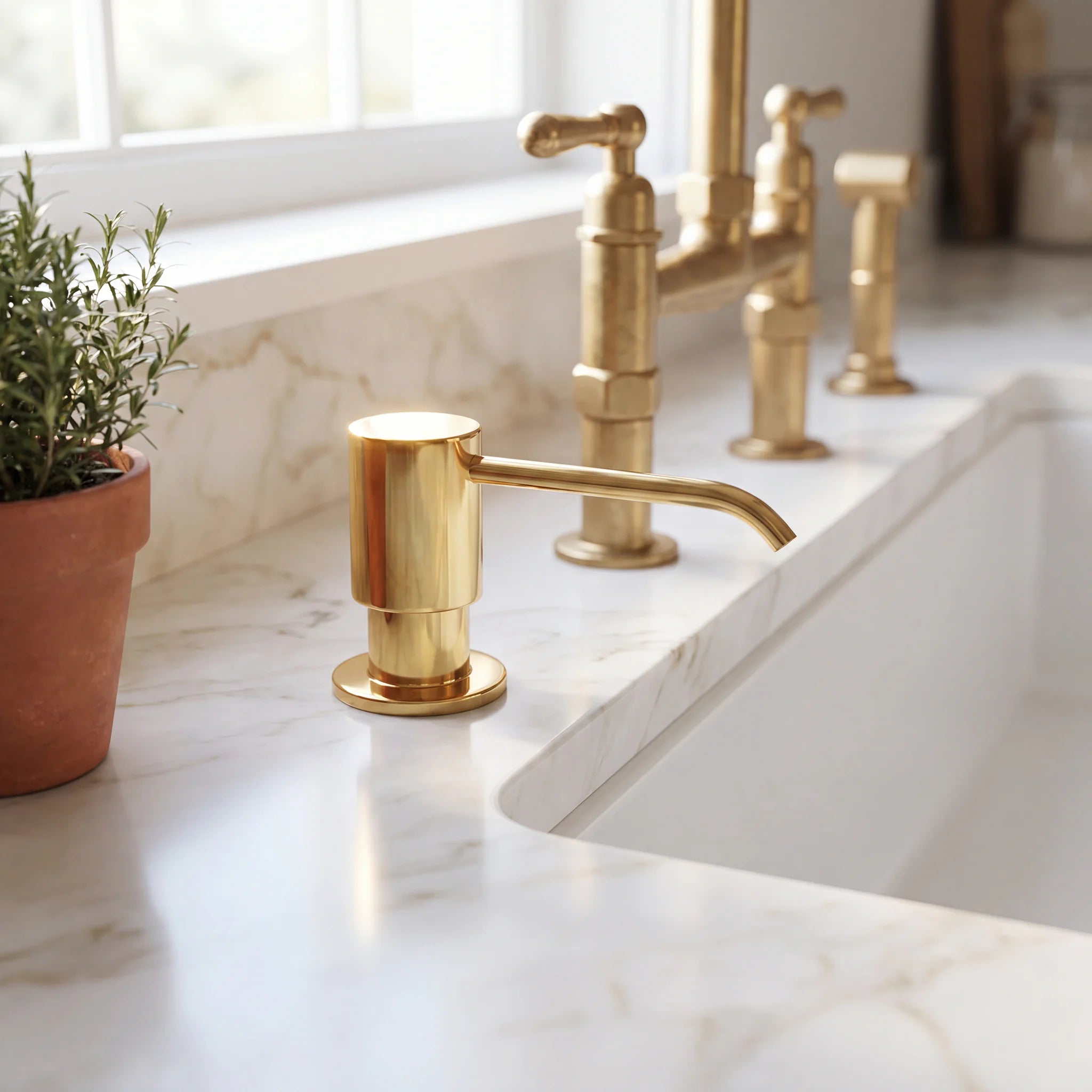 Unlacquered Brass Soap Dispenser