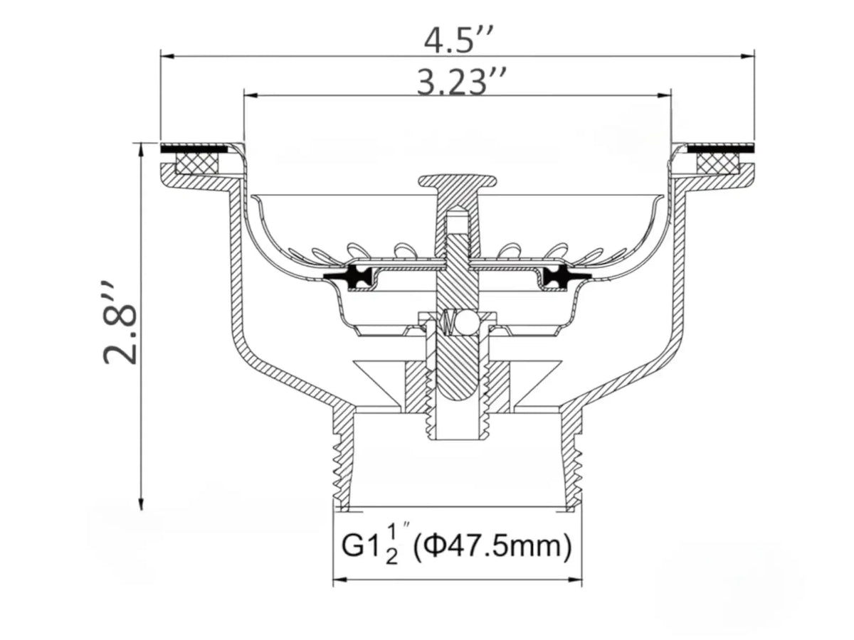 Unlacquered Brass Strainer Basket With Stopper technical document 1