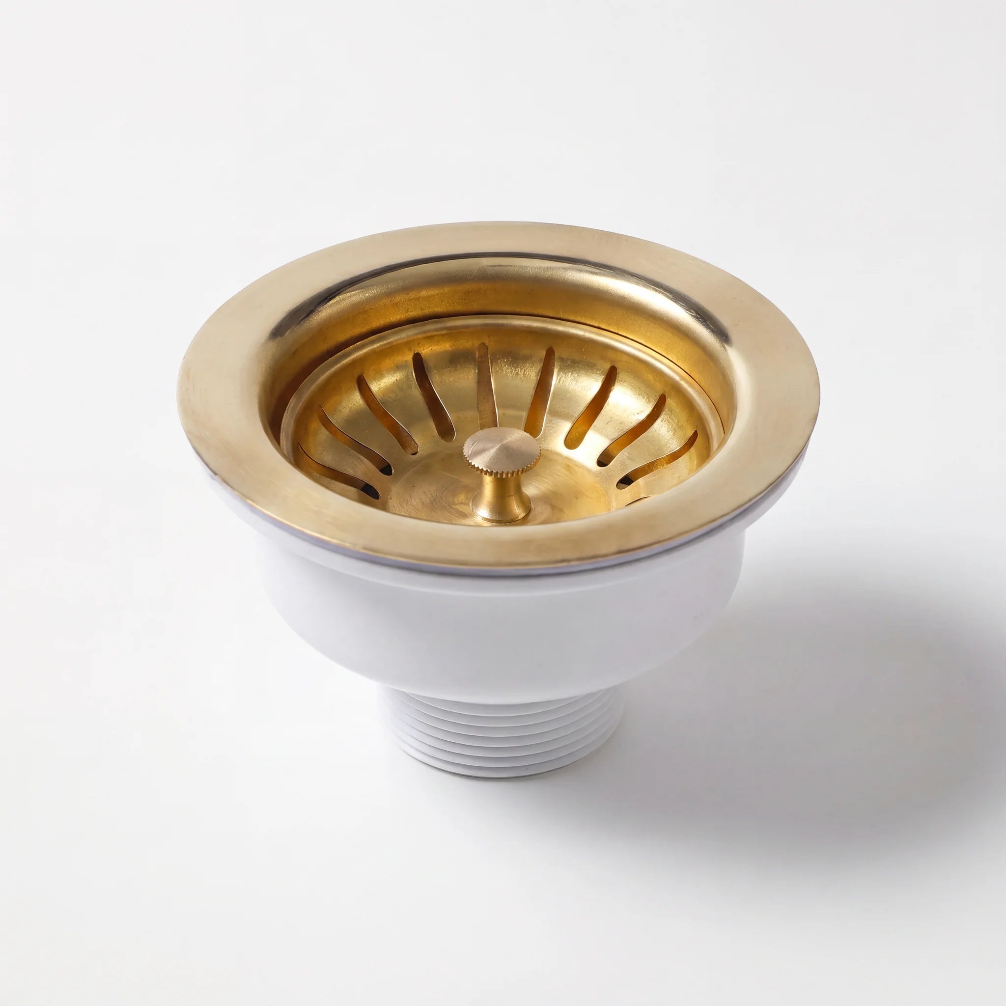 Unlacquered Brass Strainer Basket With Stopper