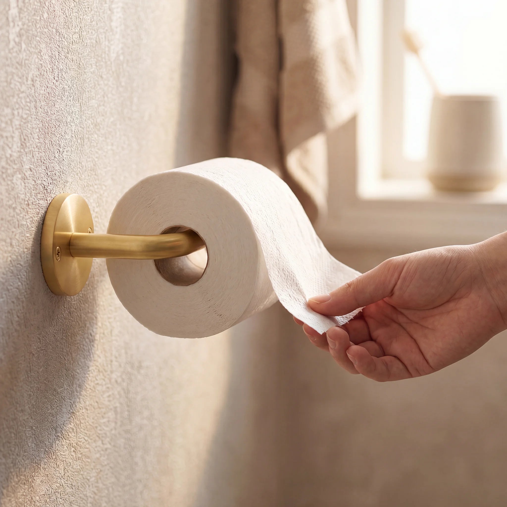 Unlacquered Brass Toilet Paper Holder