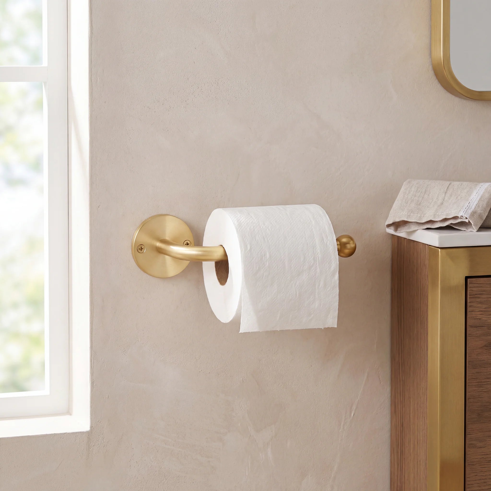 Unlacquered Brass Toilet Paper Holder