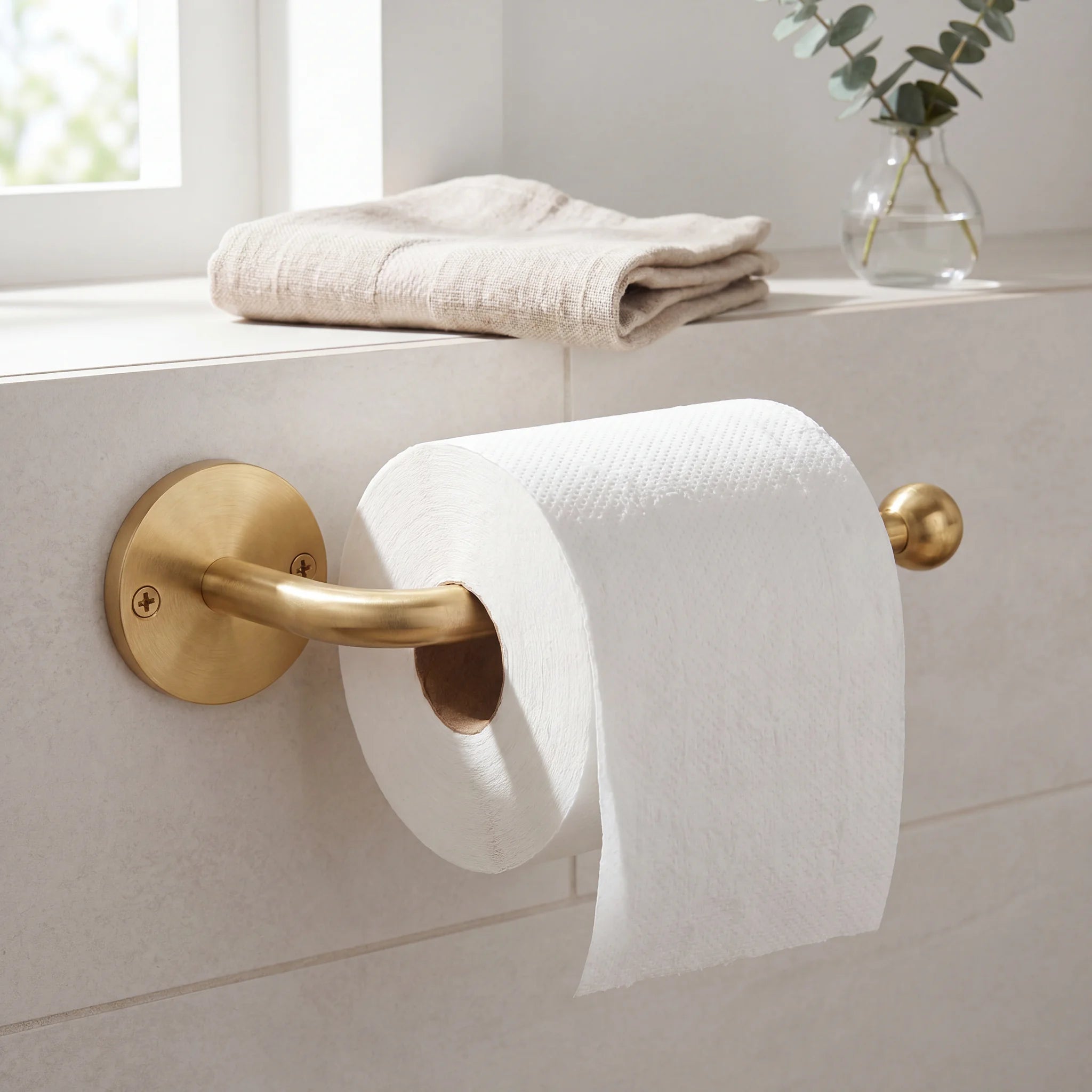 Unlacquered Brass Toilet Paper Holder