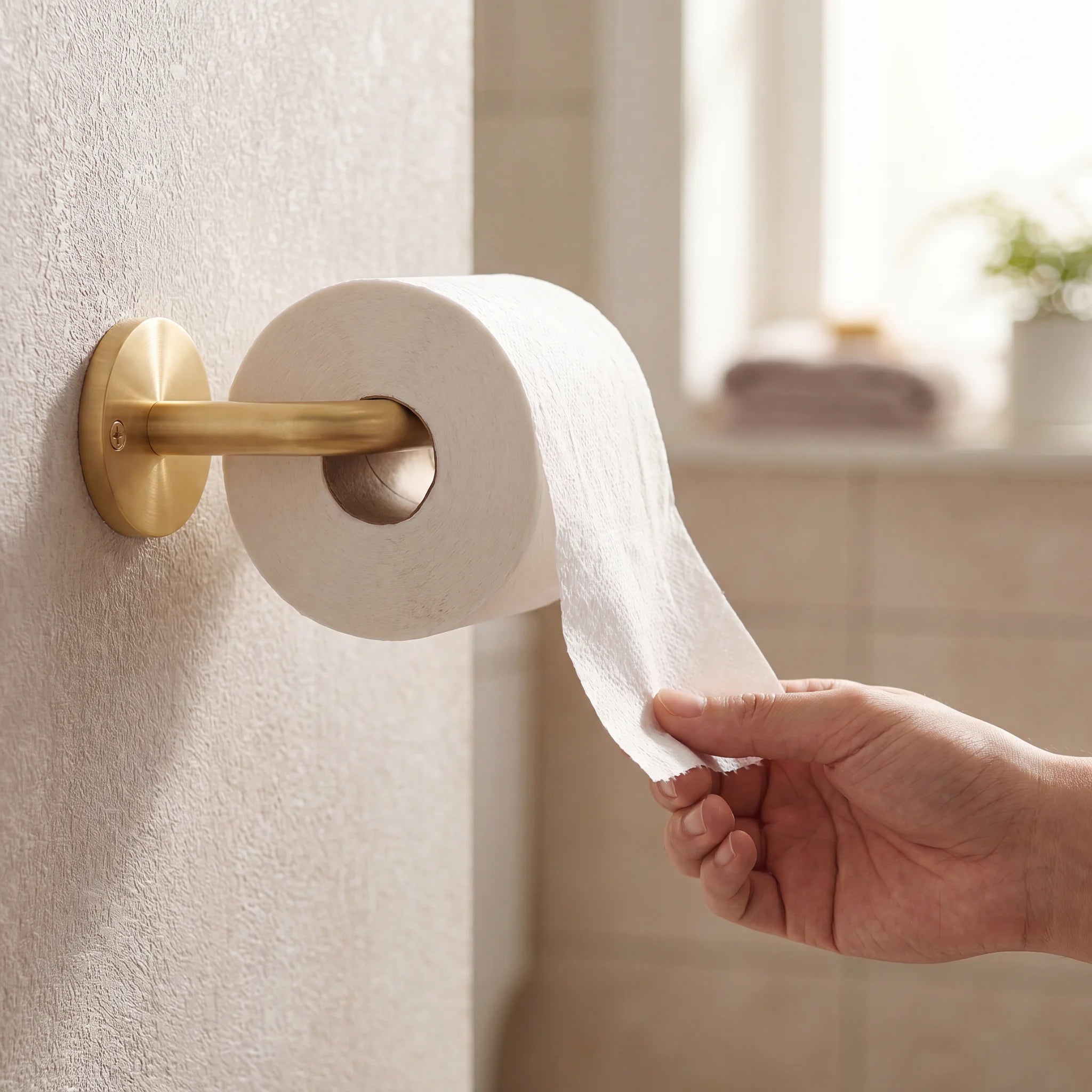 Unlacquered Brass Toilet Paper Holder