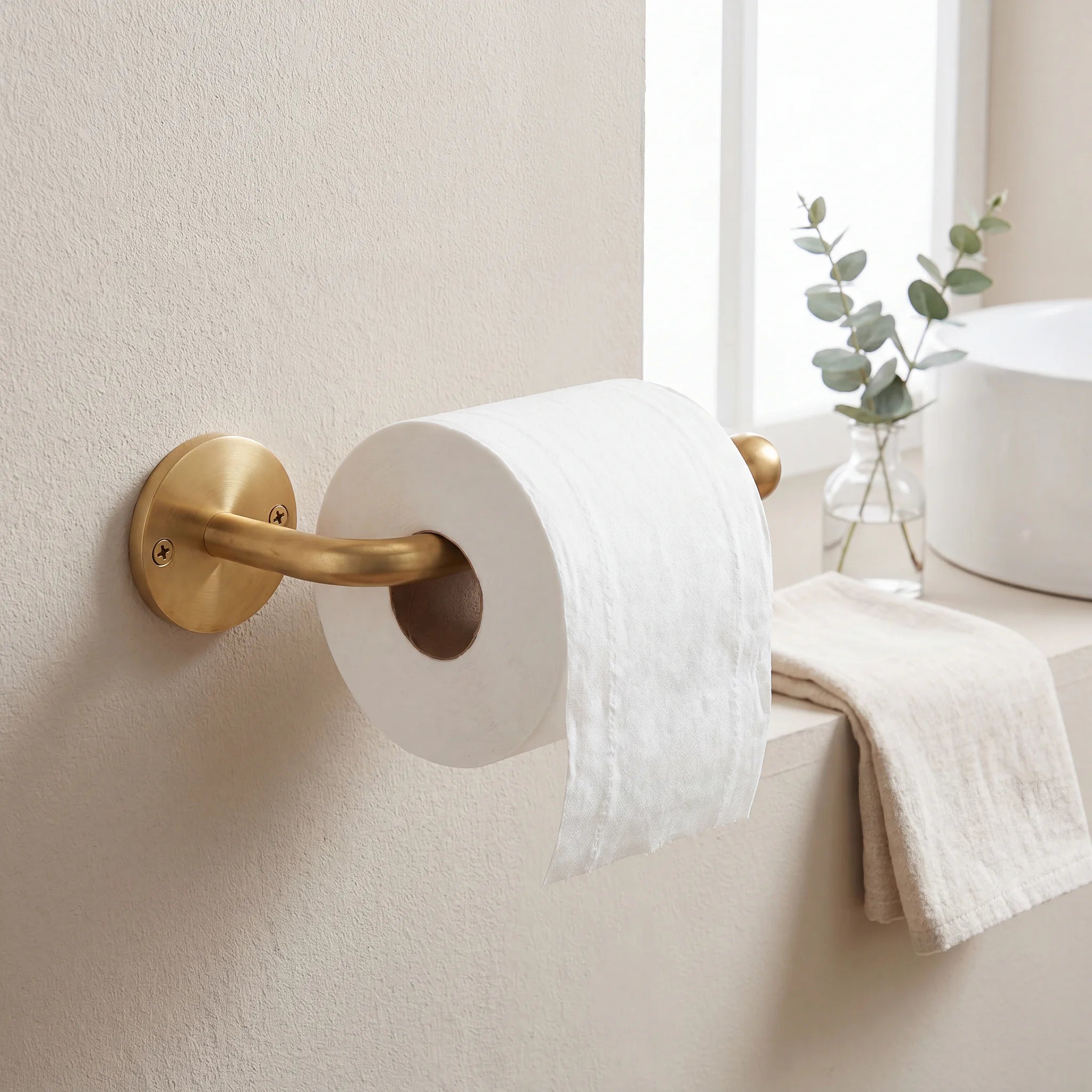 Unlacquered Brass Toilet Paper Holder