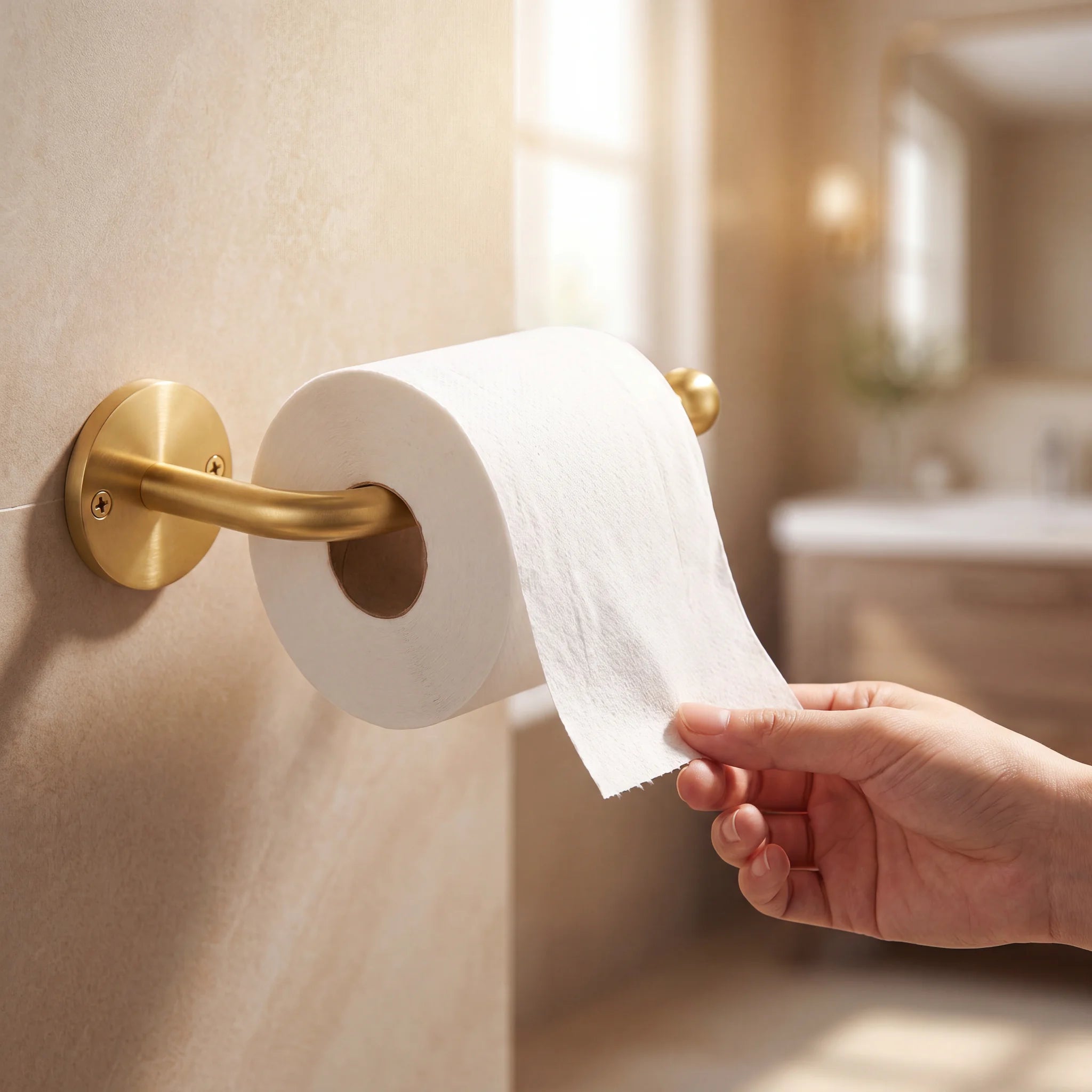 Unlacquered Brass Toilet Paper Holder