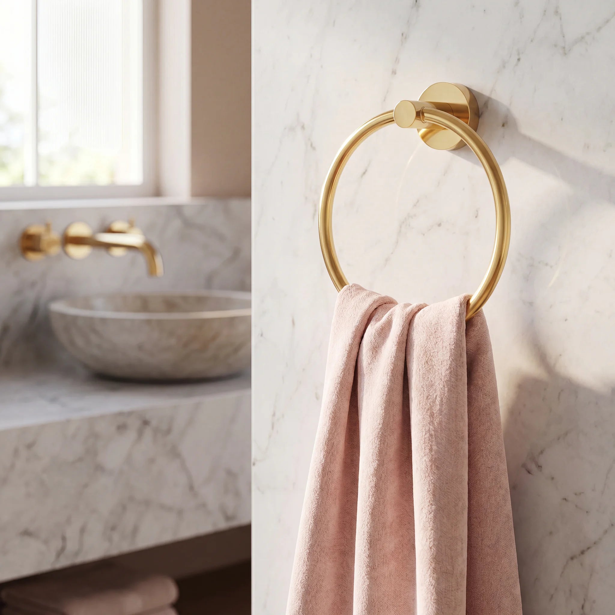 Unlacquered Brass Towel Holder Ring