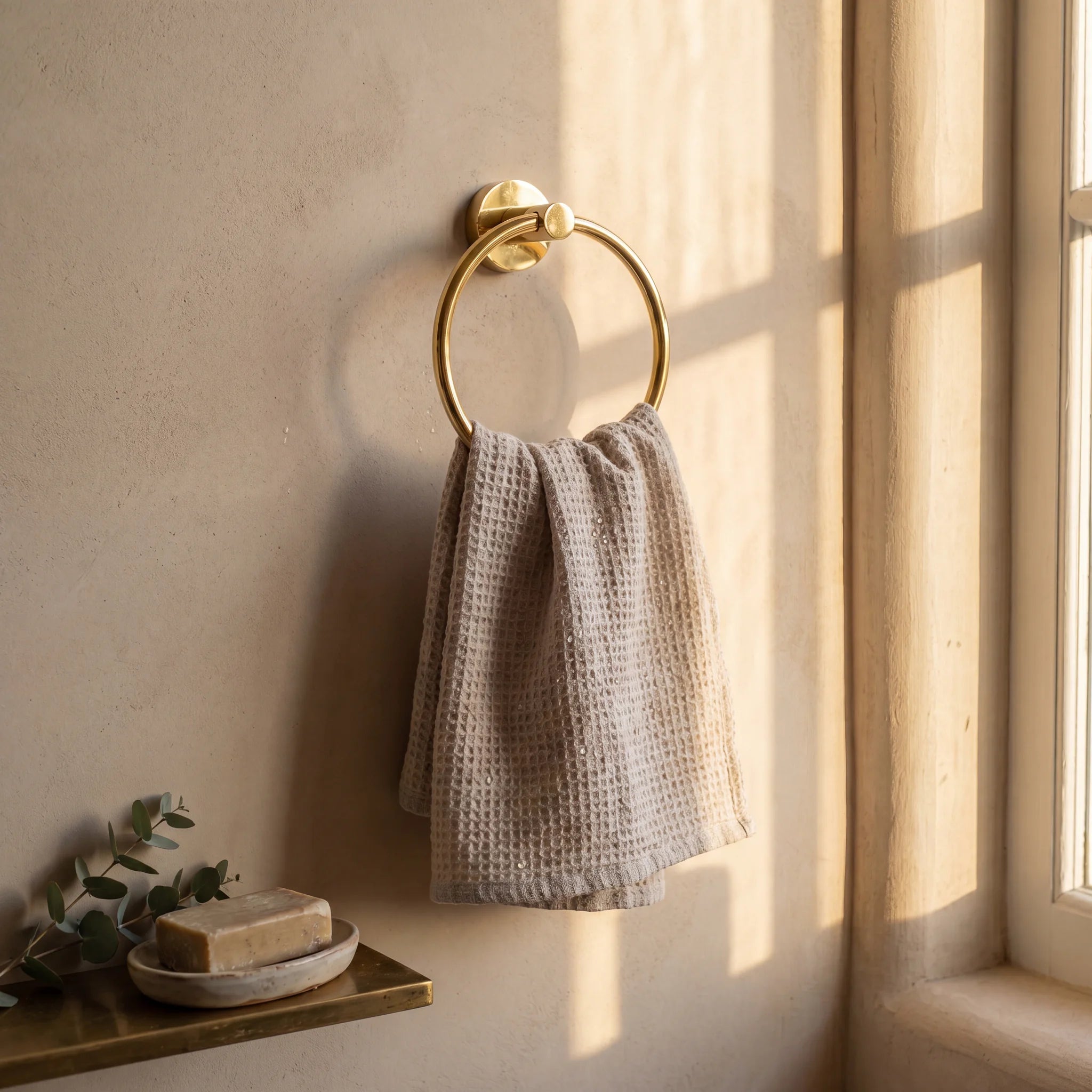 Unlacquered Brass Towel Holder Ring