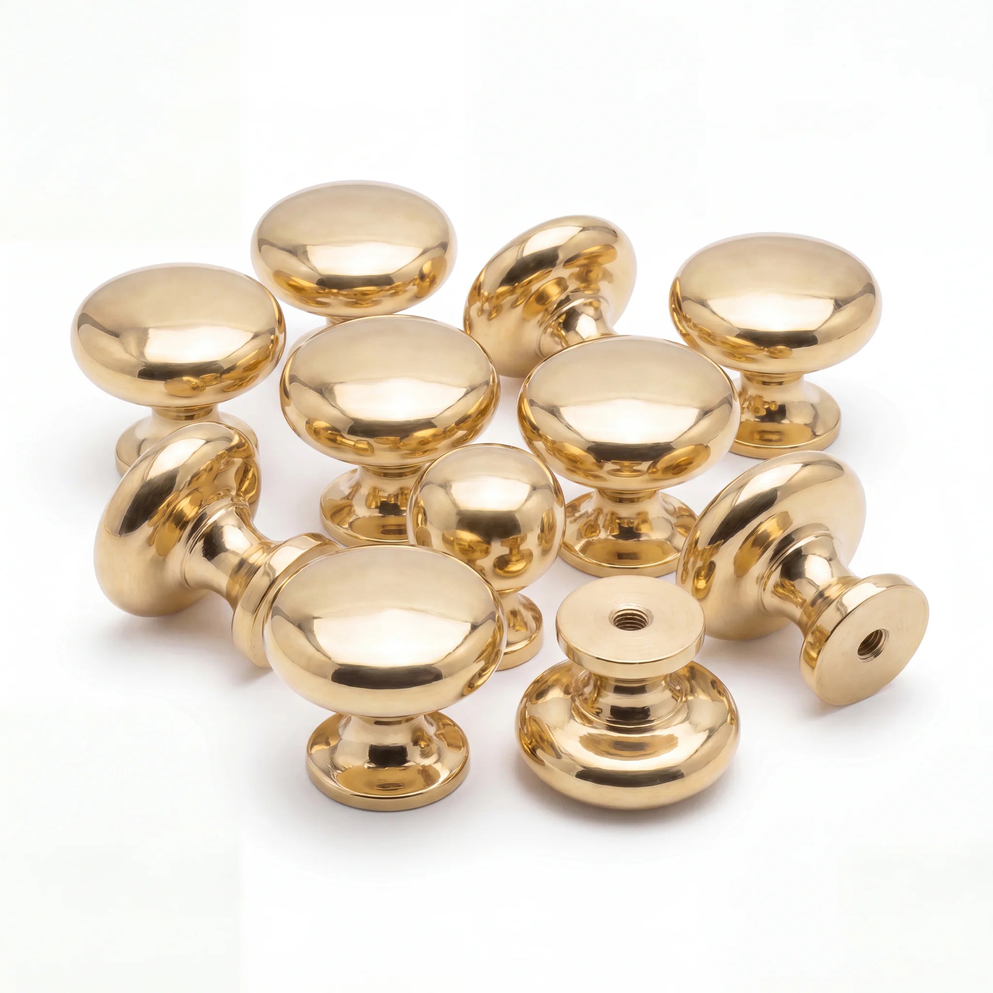 Solid Unlacquered Brass Cabinet Knobs