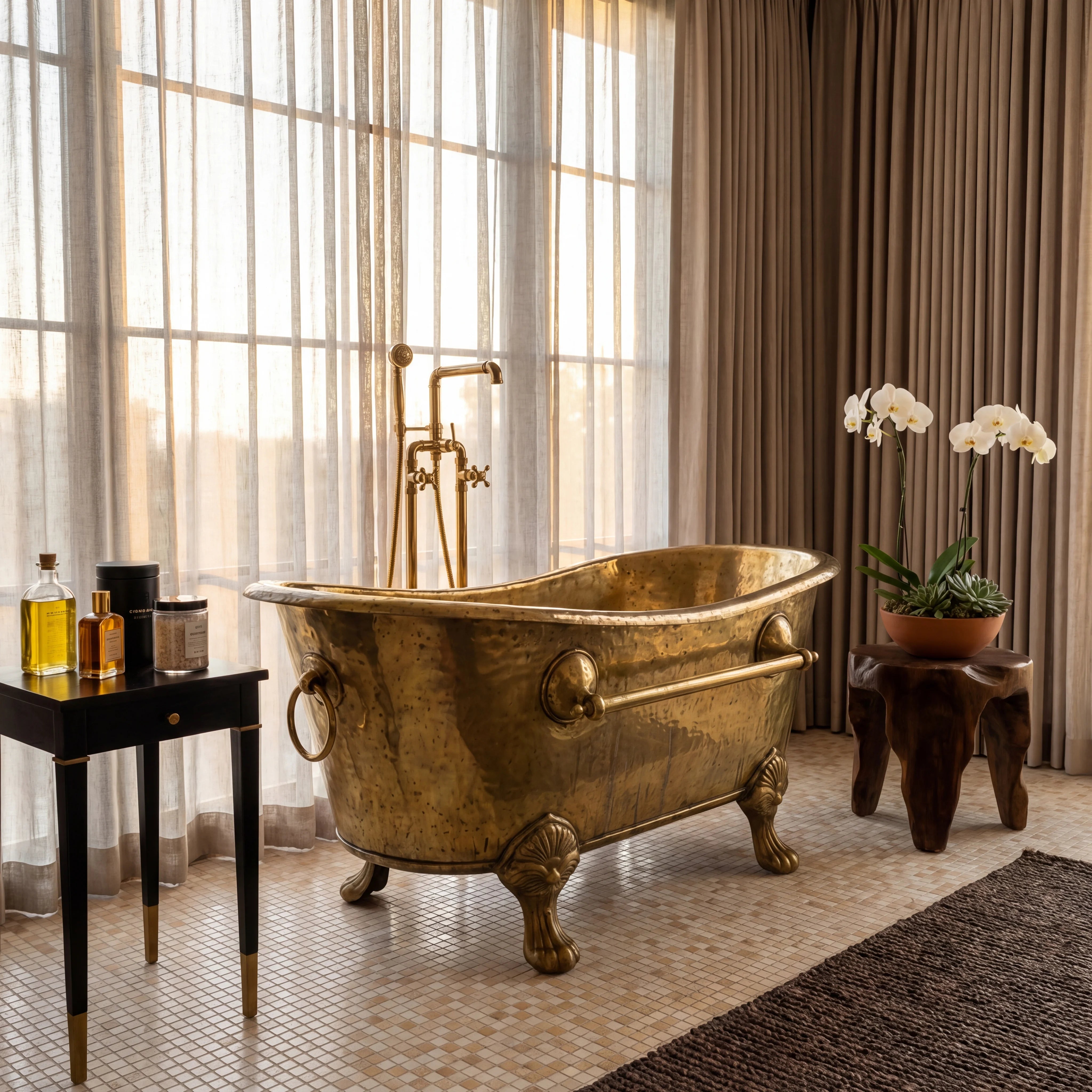 Antique Brass Clawfoot Bathtub