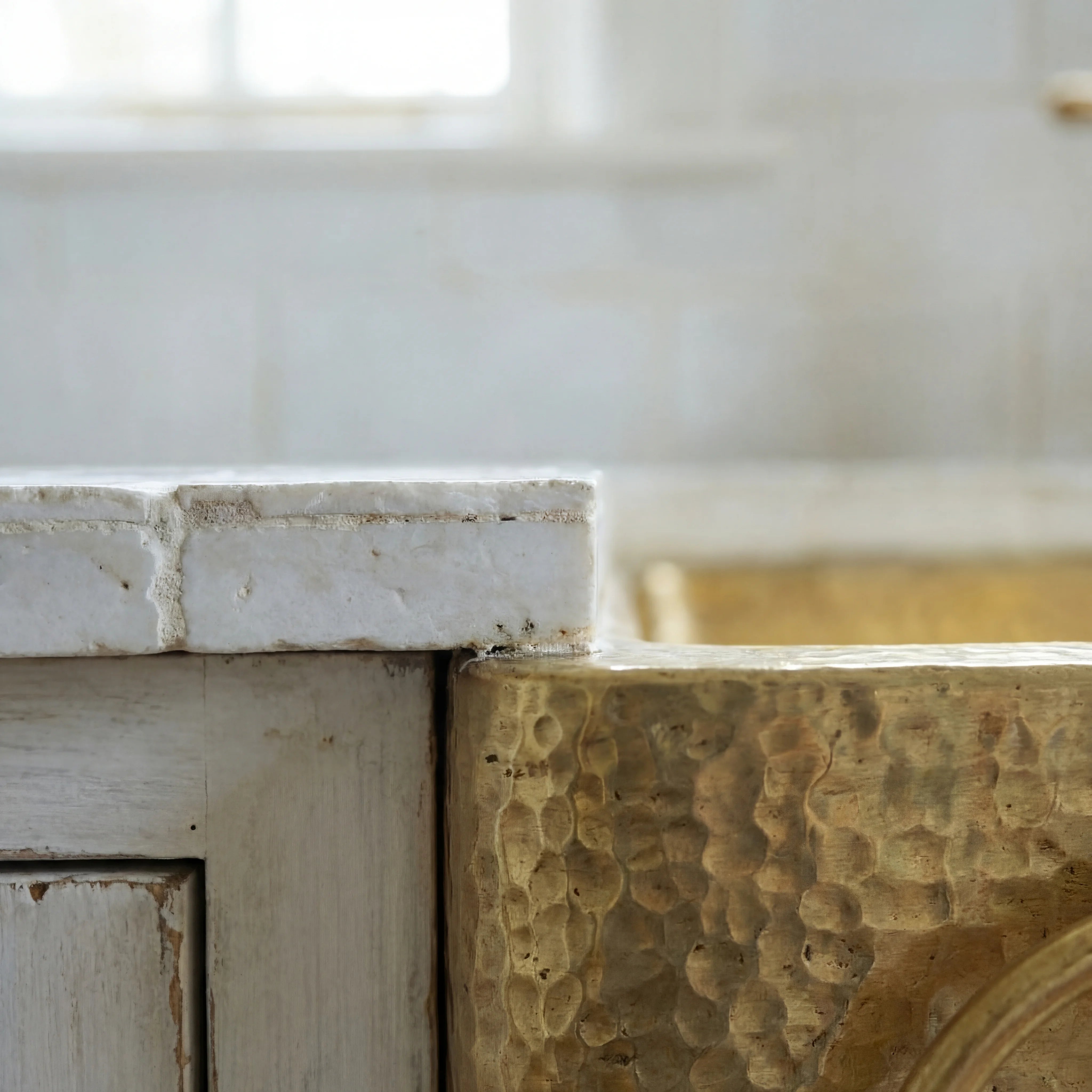 Brass Farmhouse Sink with Ring Handles