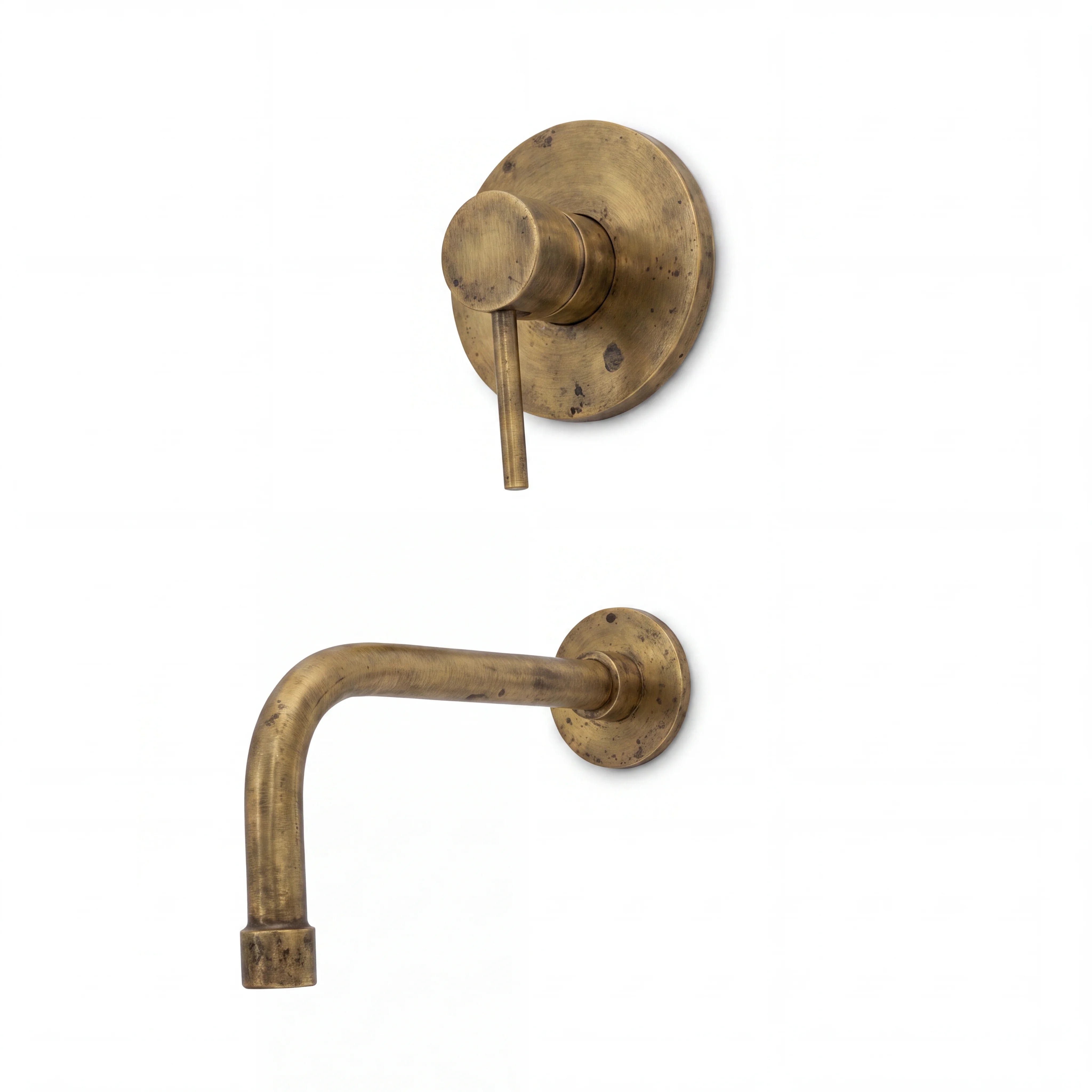 Antique Brass Wall Mounted Tub Filler