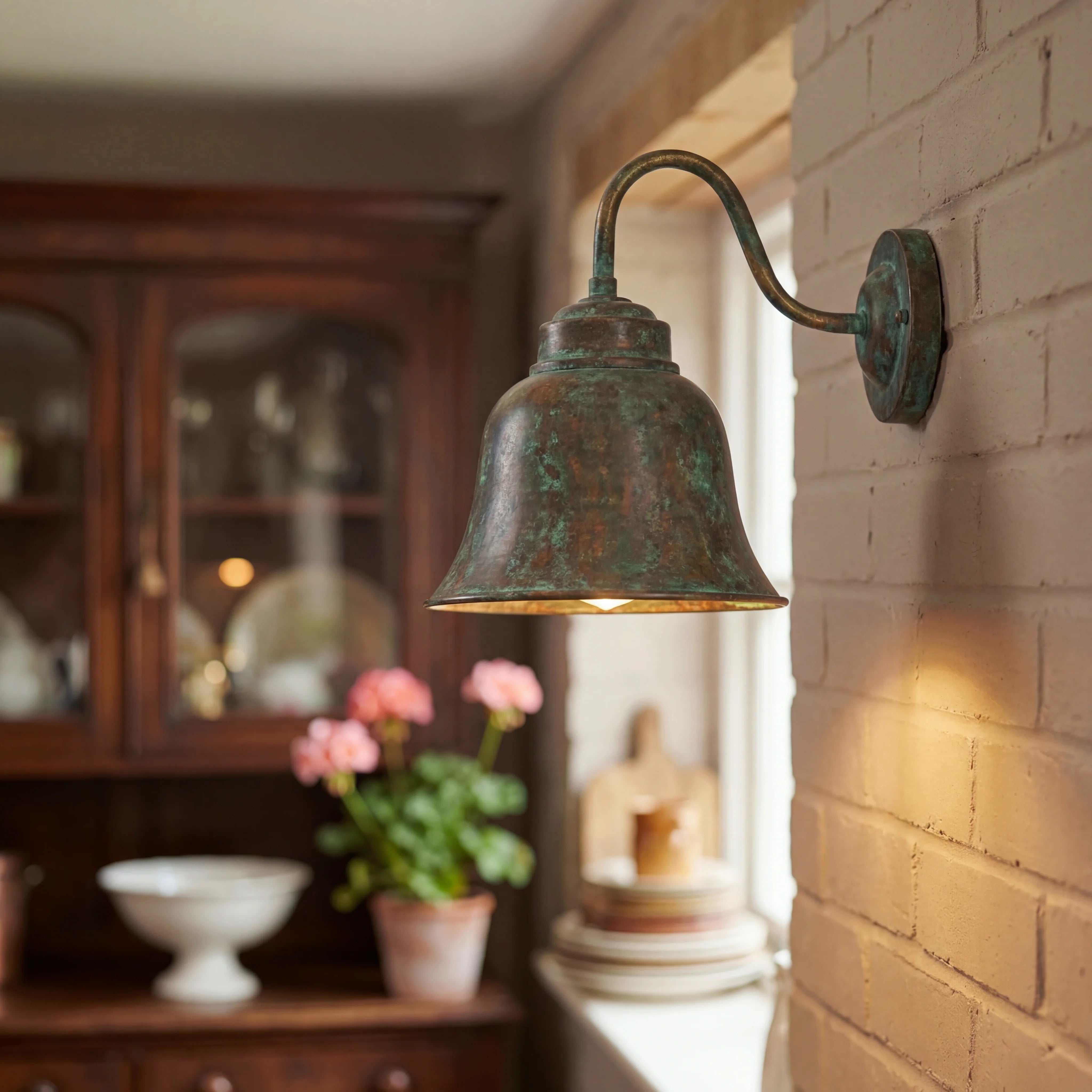 Cloche Antique Copper Lamp Wall Sconce