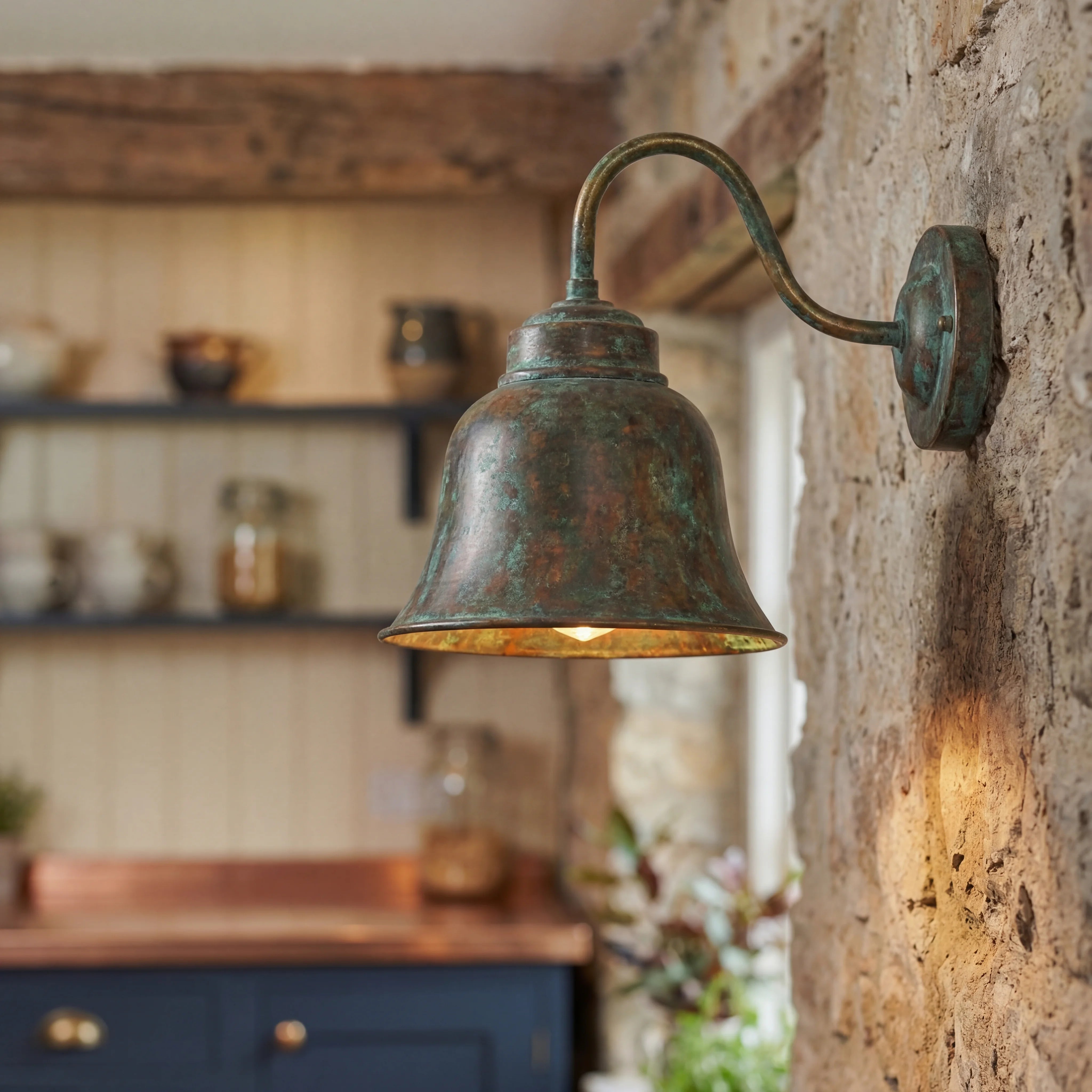 Cloche Antique Copper Lamp Wall Sconce