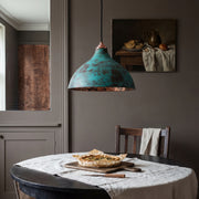 Teal Antique Copper Pendant Lamp