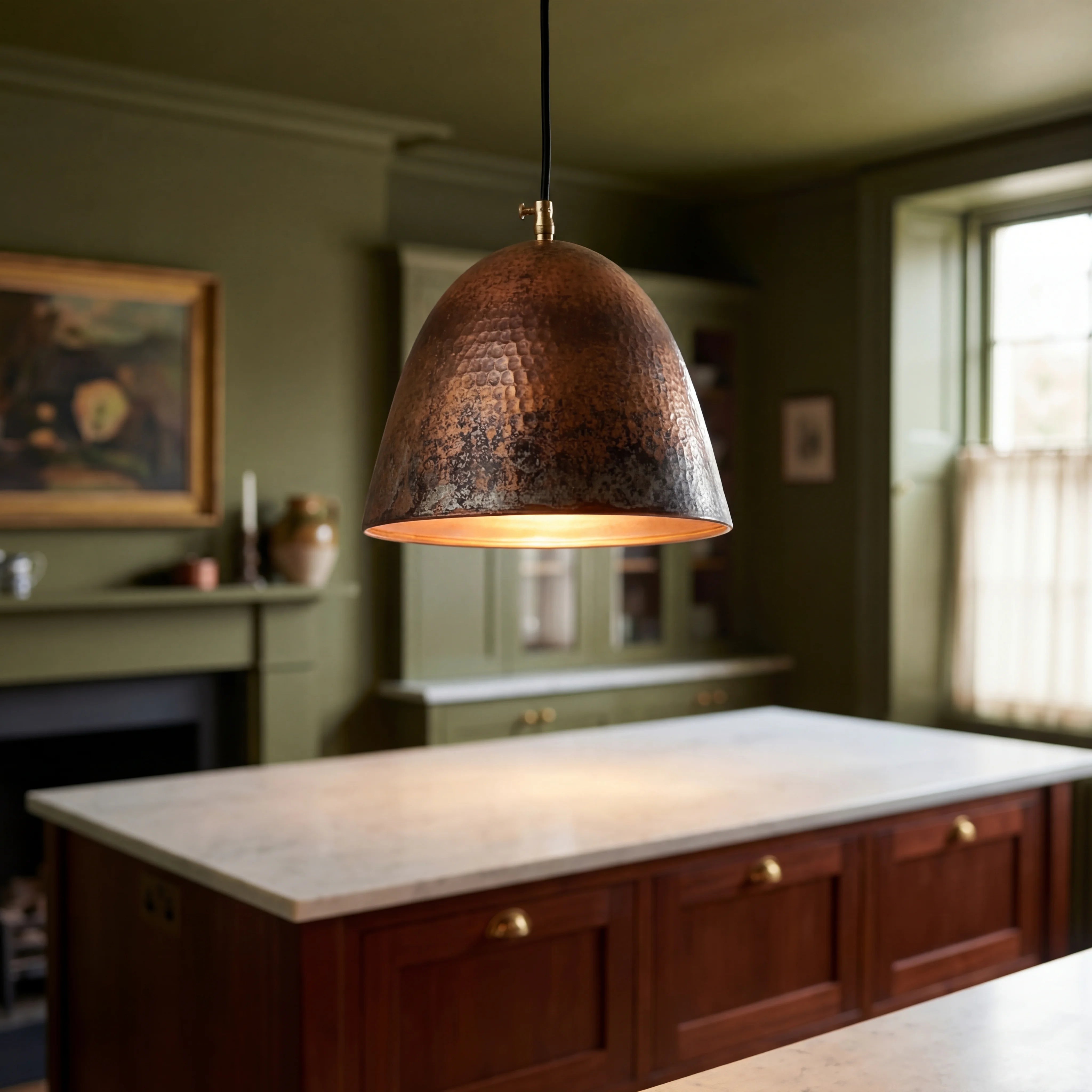Nox Antique Hammered Copper Pendant Lamp