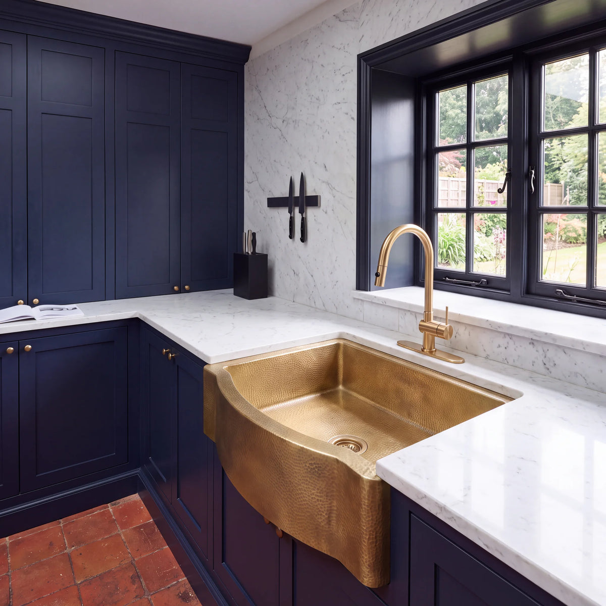 Regent Bow Front Brass Apron Sink