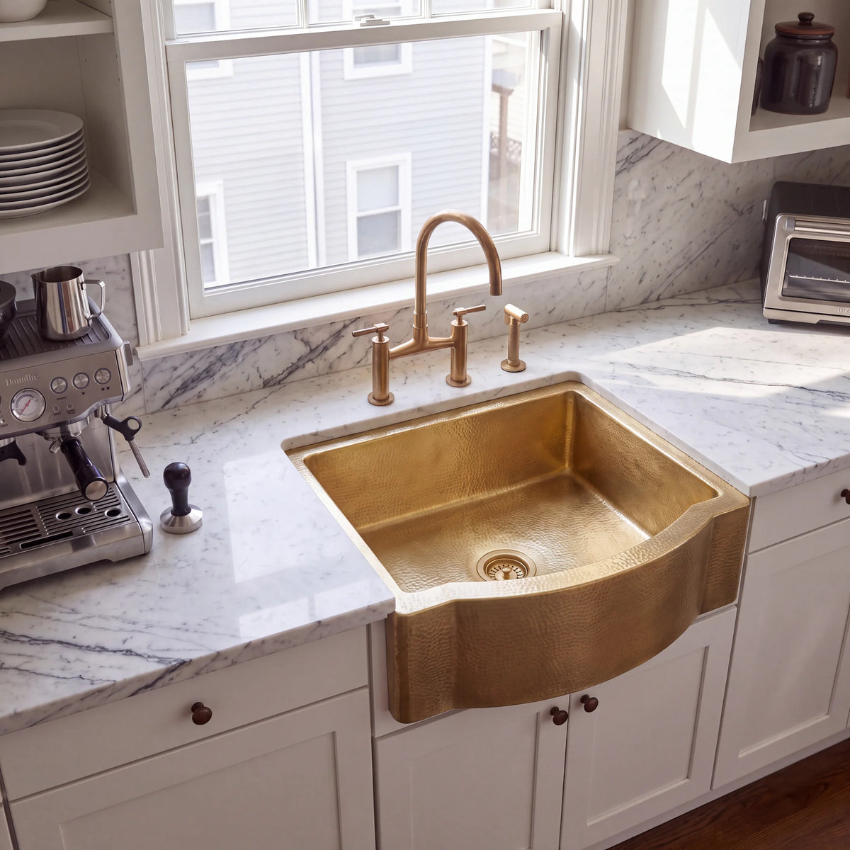 Regent Bow Front Brass Apron Sink