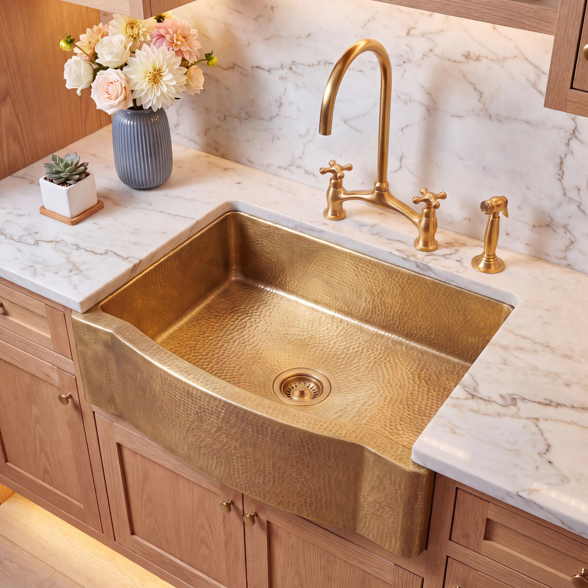 Regent Bow Front Brass Apron Sink