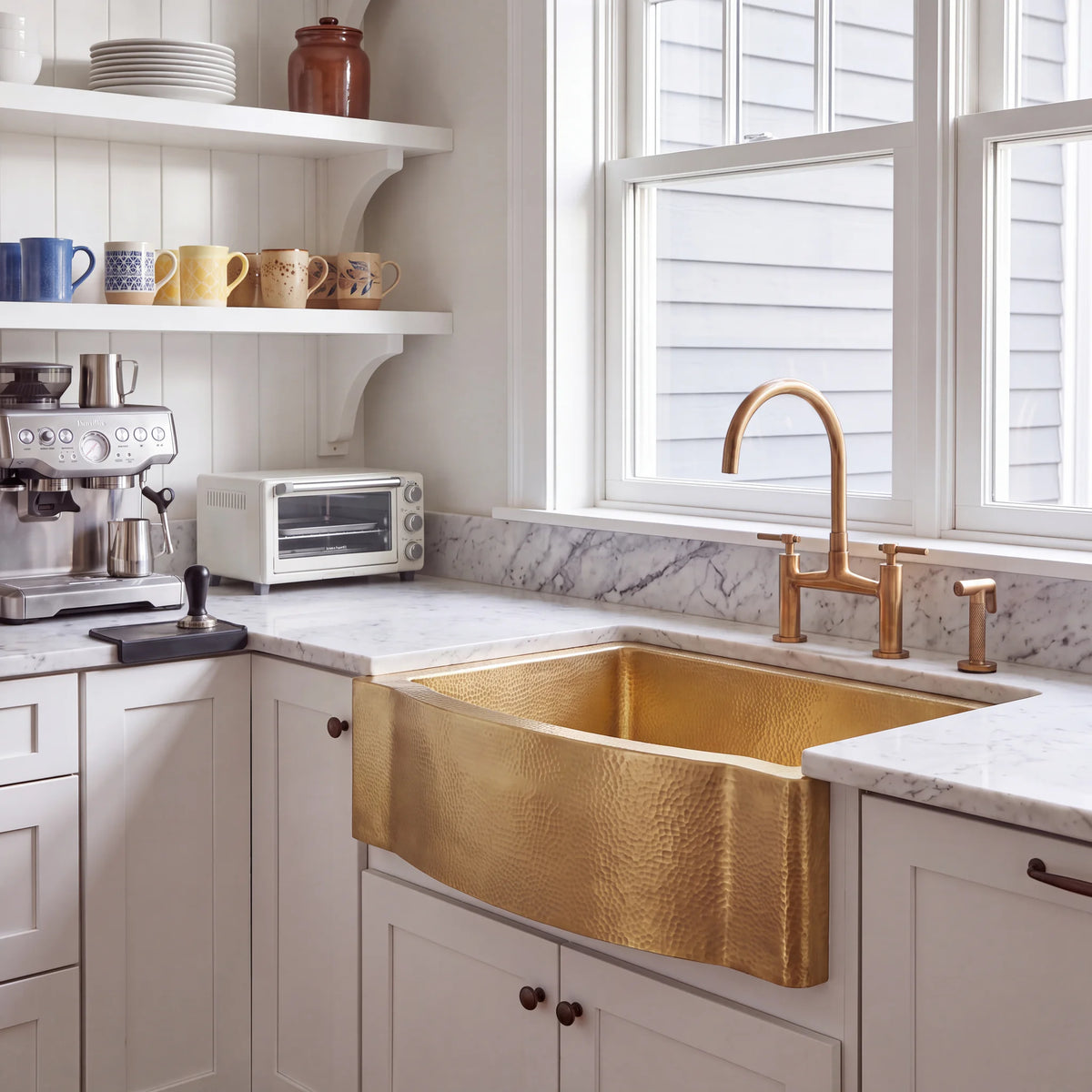 Regent Bow Front Brass Apron Sink