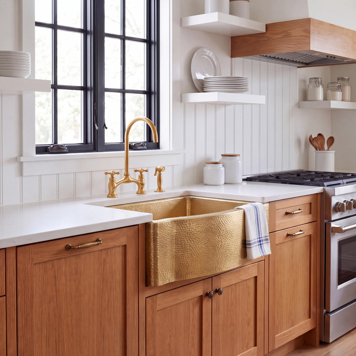 Regent Bow Front Brass Apron Sink