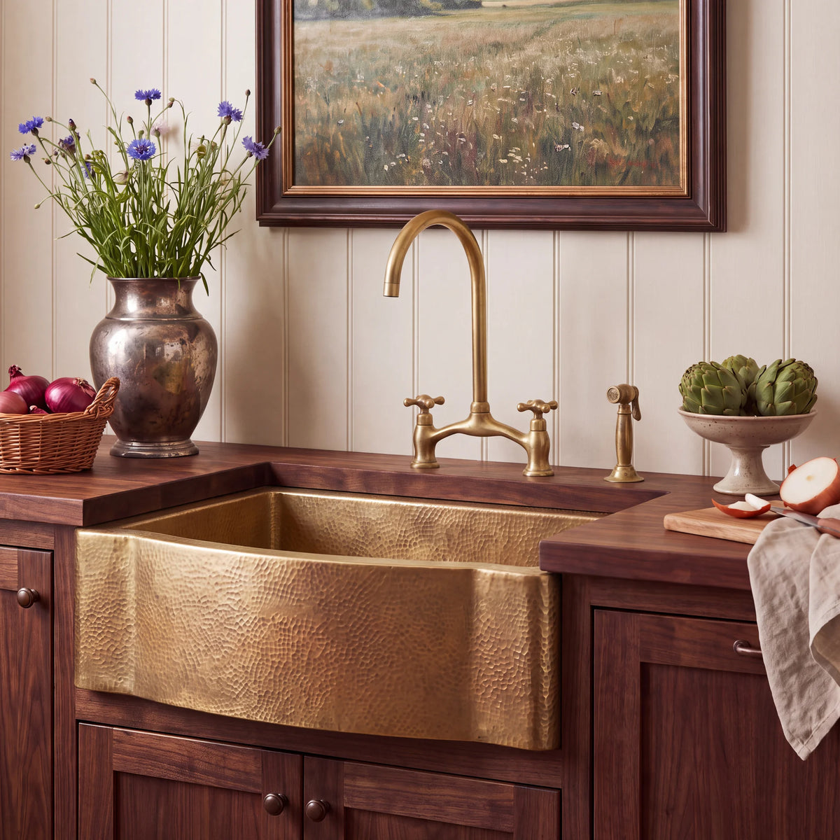 Regent Bow Front Brass Apron Sink