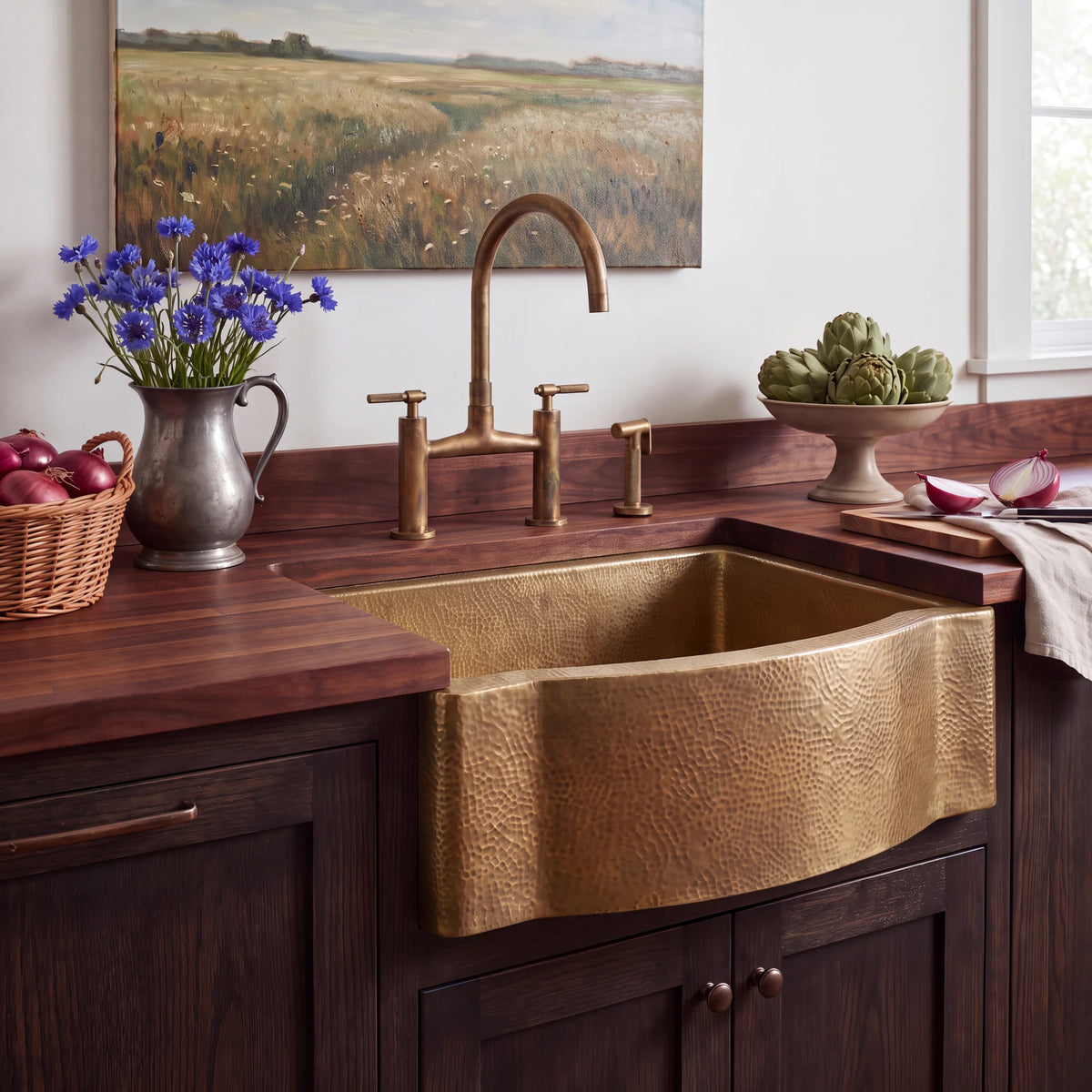 Regent Bow Front Brass Apron Sink