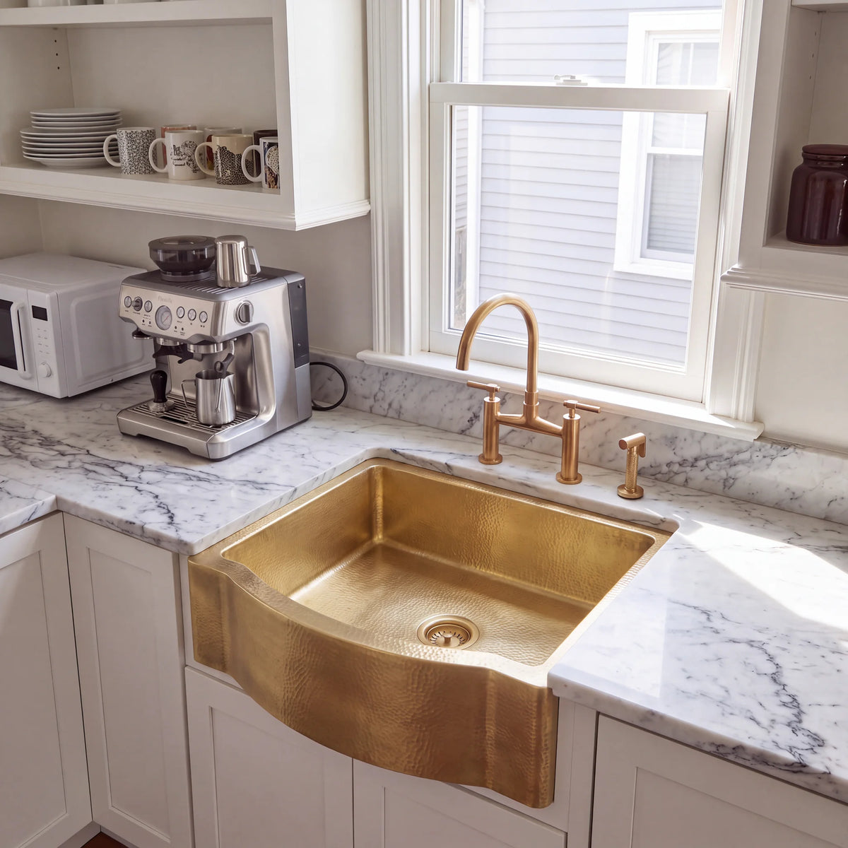 Regent Bow Front Brass Apron Sink