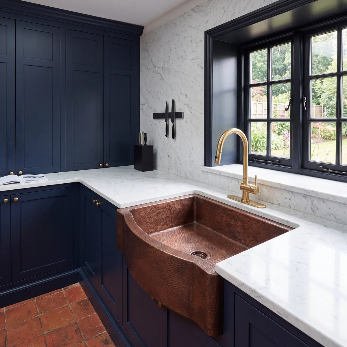 Regent Bow Front Copper Apron Sink