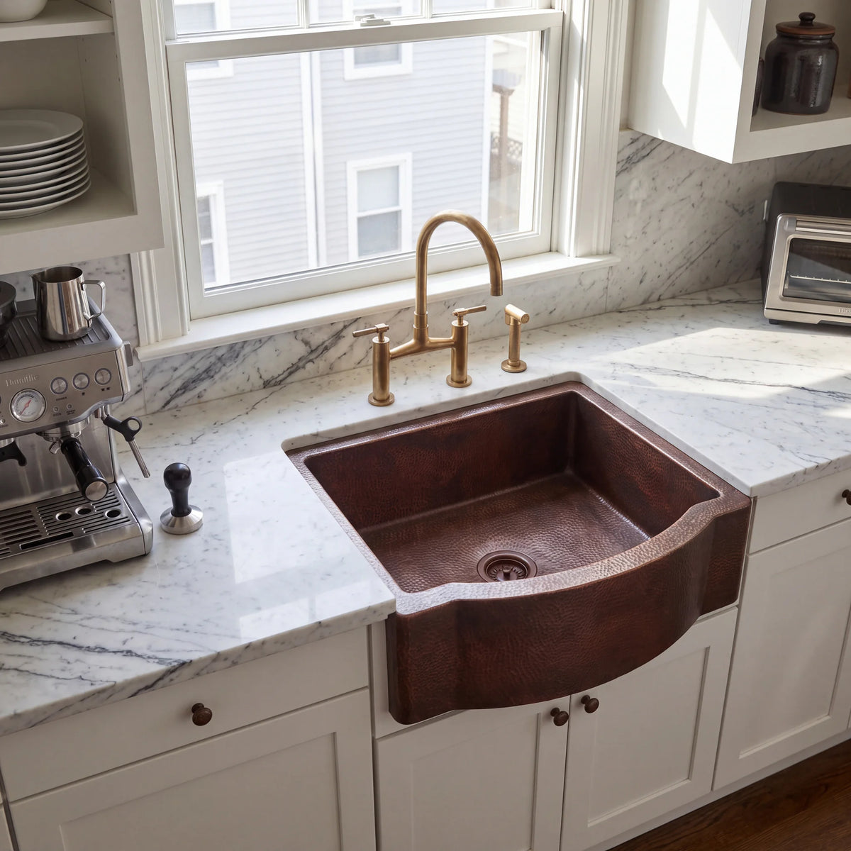 Regent Bow Front Copper Apron Sink