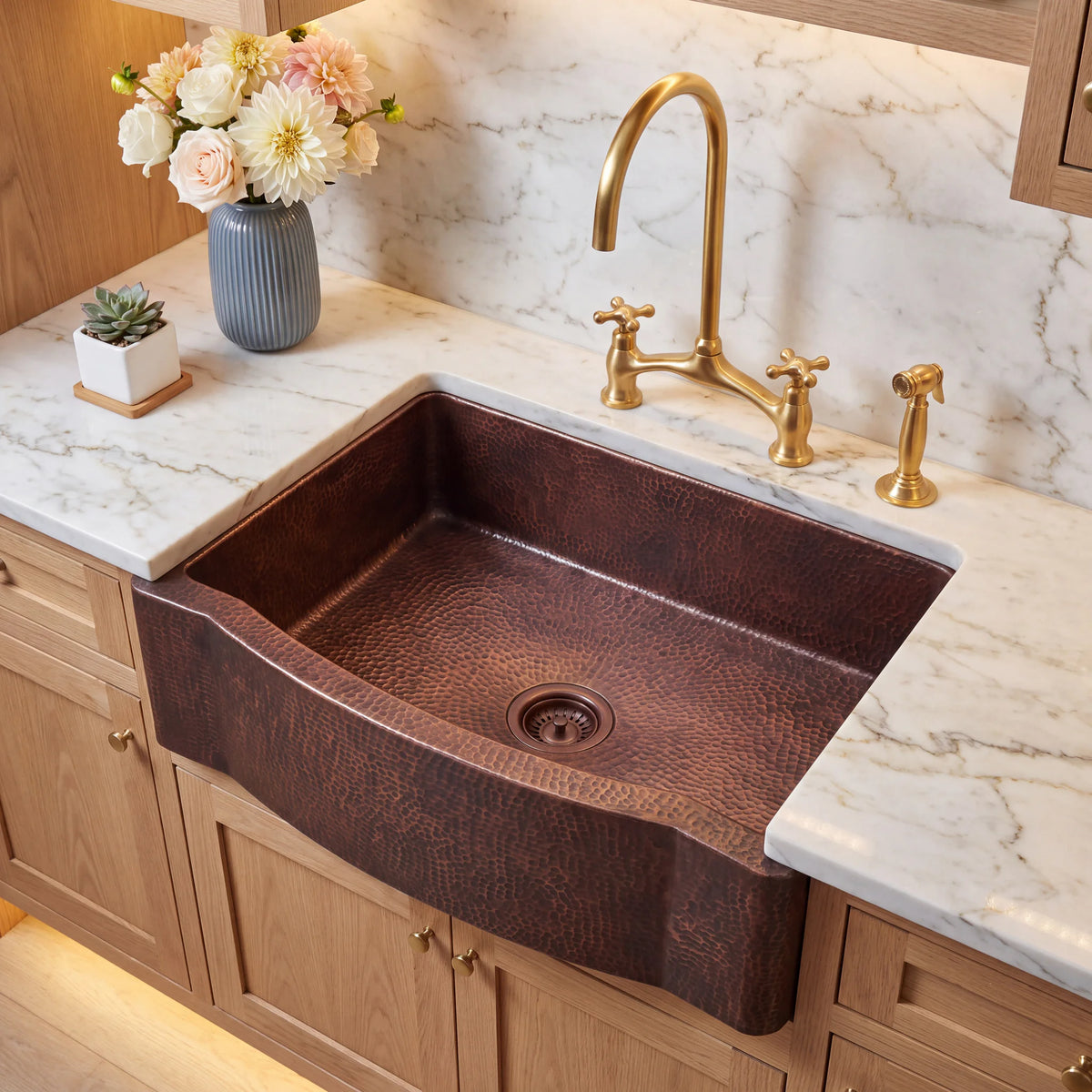 Regent Bow Front Copper Apron Sink